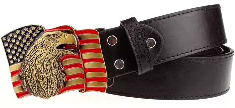 Designer Eagle Dark Vintage Belt Riveted Belts Menswear Accessories Size ONE SIZE - 2 Thumbnail