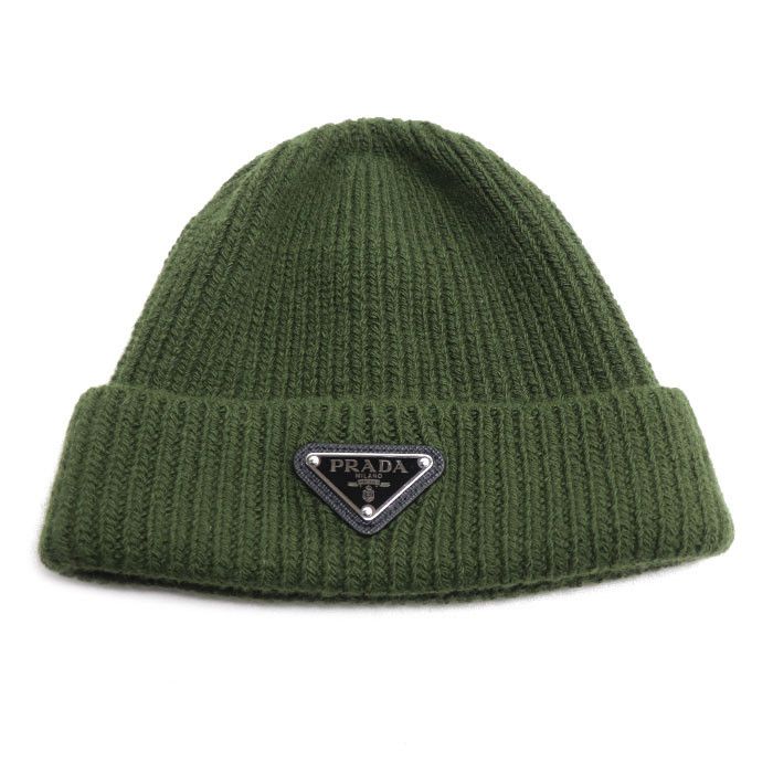 Prada Prada Prada Triangle Logo Wool Cashmere Knit Cap Textile Hats UMD489 DUTY FREE for USA Size ONE SIZE - 1 Thumbnail