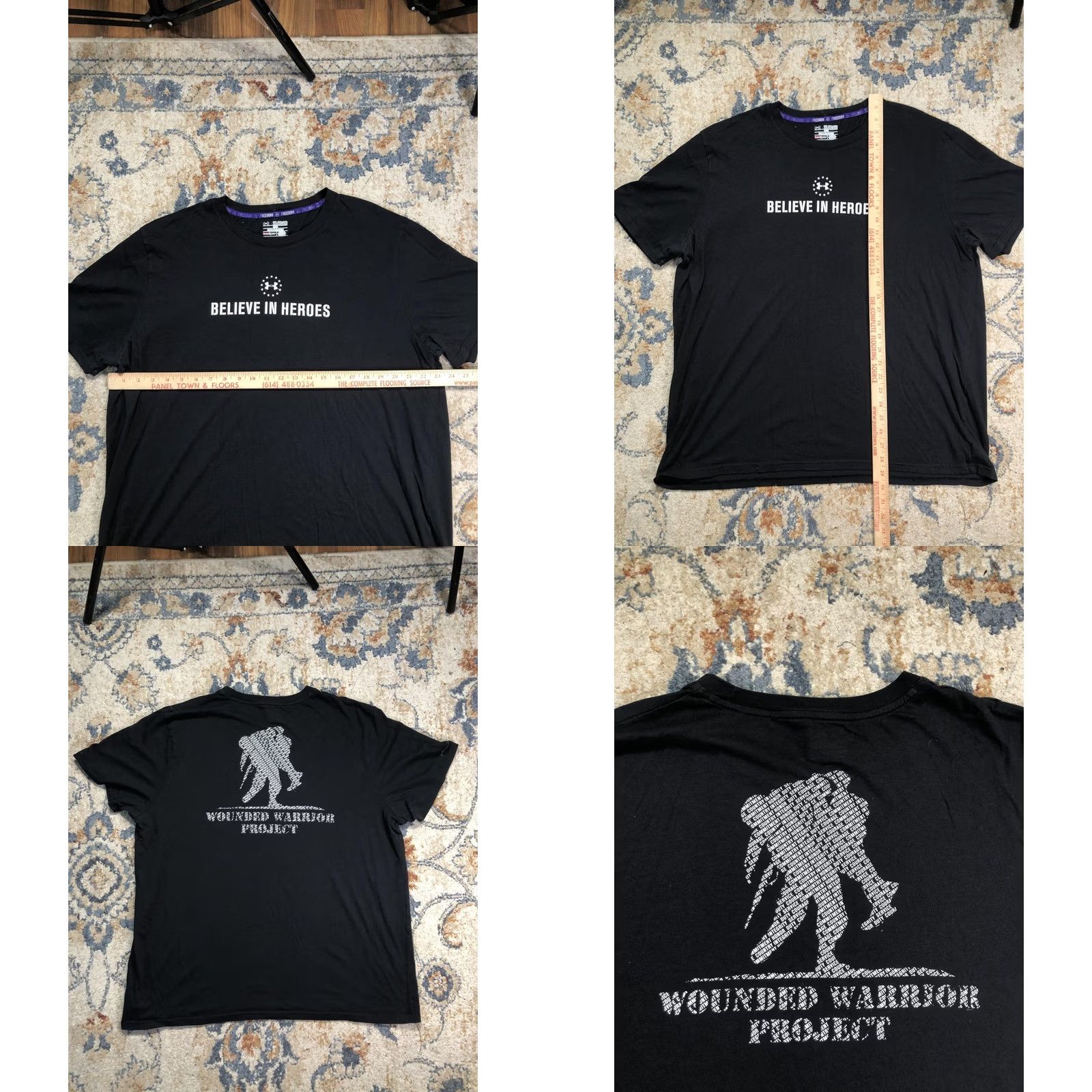 Under Armour Under Armour Shirt Mens 2XL Black BELIEVE IN HEROES Wounded Warrior Project Tee Graphic Print Short Sleeve Crew Neck Loose Fit Summer Size US XXL / EU 58 / 5 - 8 Thumbnail