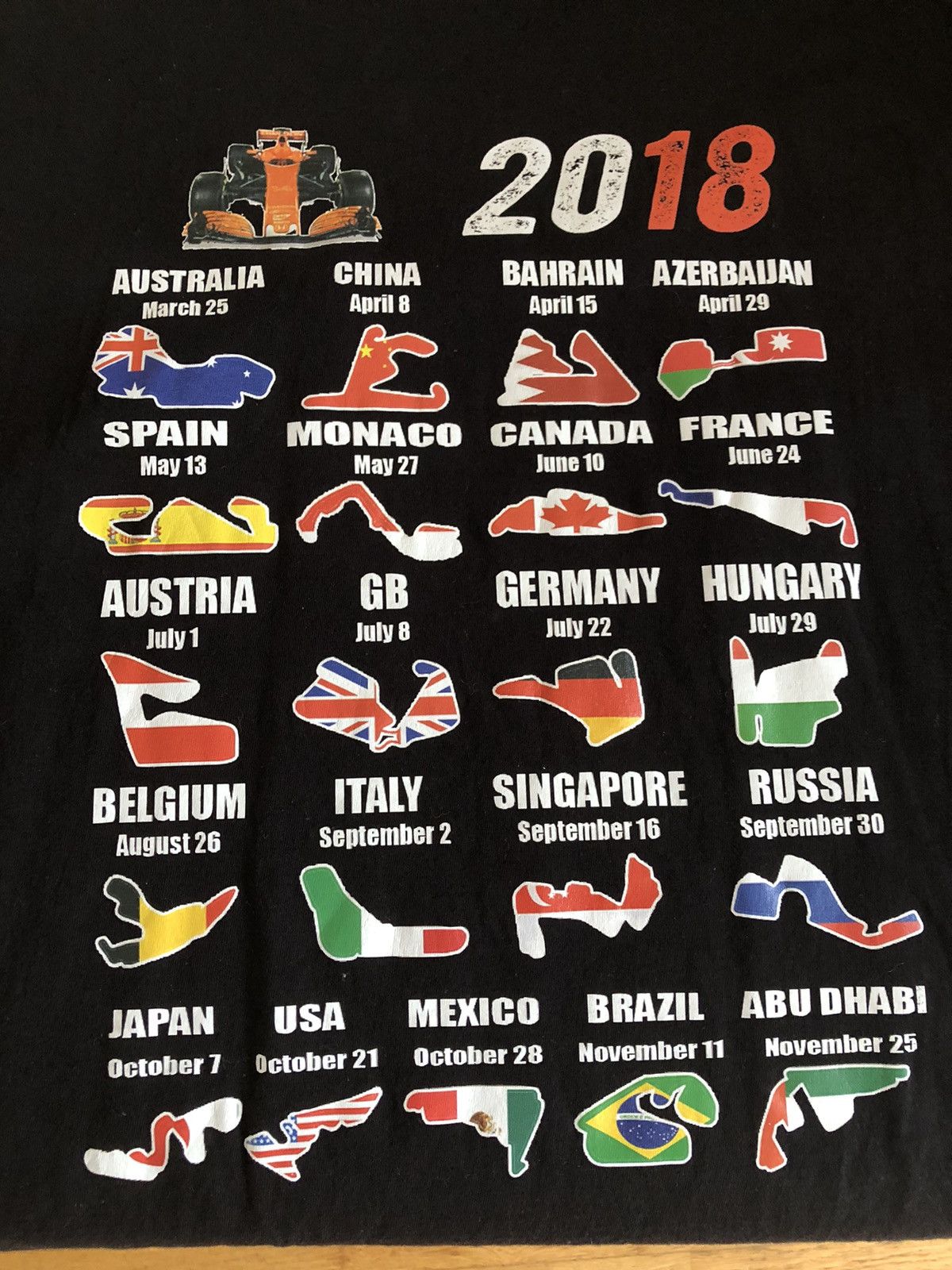 Formula 1 RARE FORMULA ONE 2018 CHAMPIONSHIP VINTAGE TEE SHIRT Size US L / EU 52-54 / 3 - 2 Thumbnail
