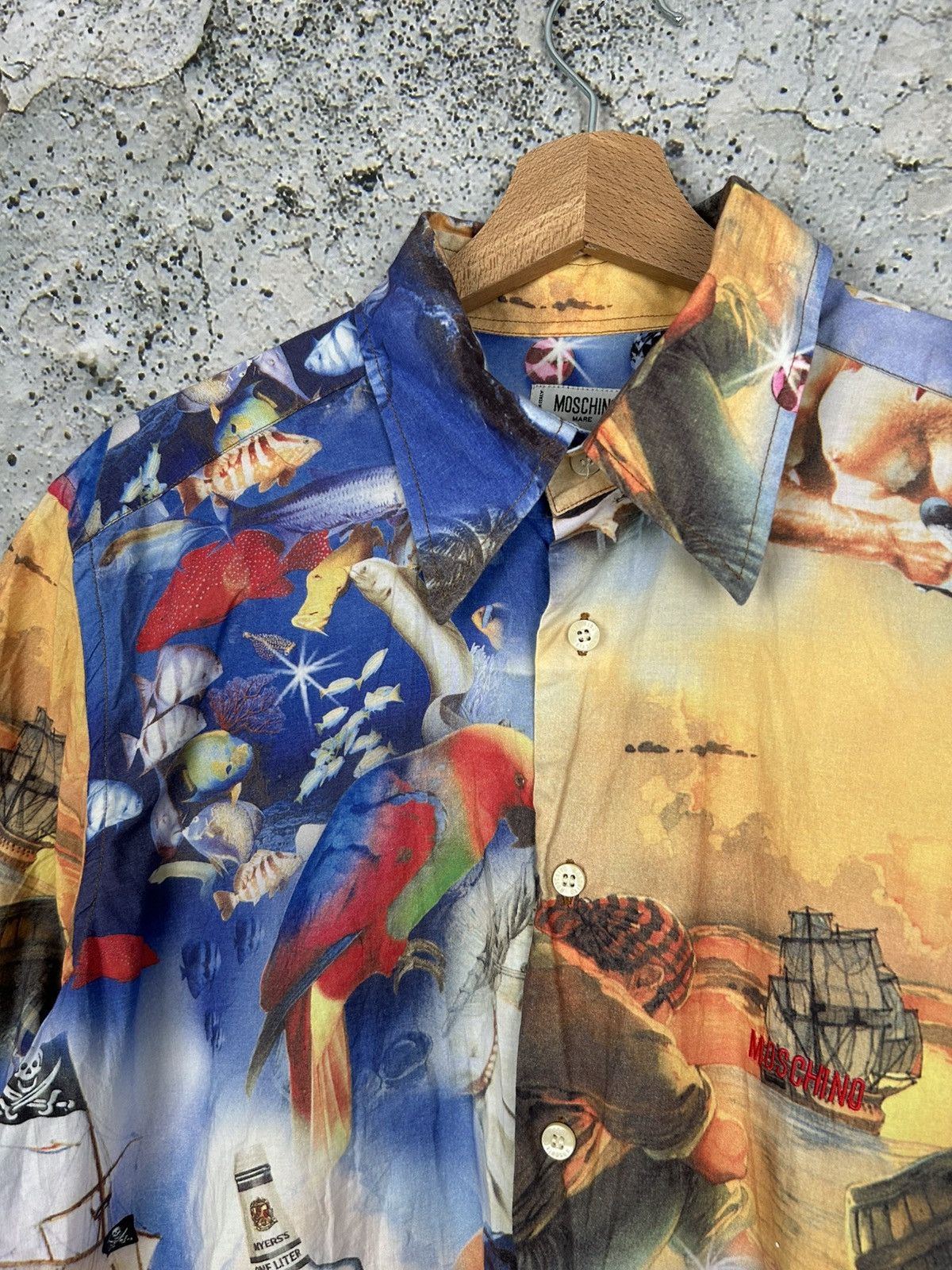 Moschino Vintage Moschino Avant Garde Hawaiian Shirt Summer Italy 90s Size US XL / EU 56 / 4 - 3 Thumbnail