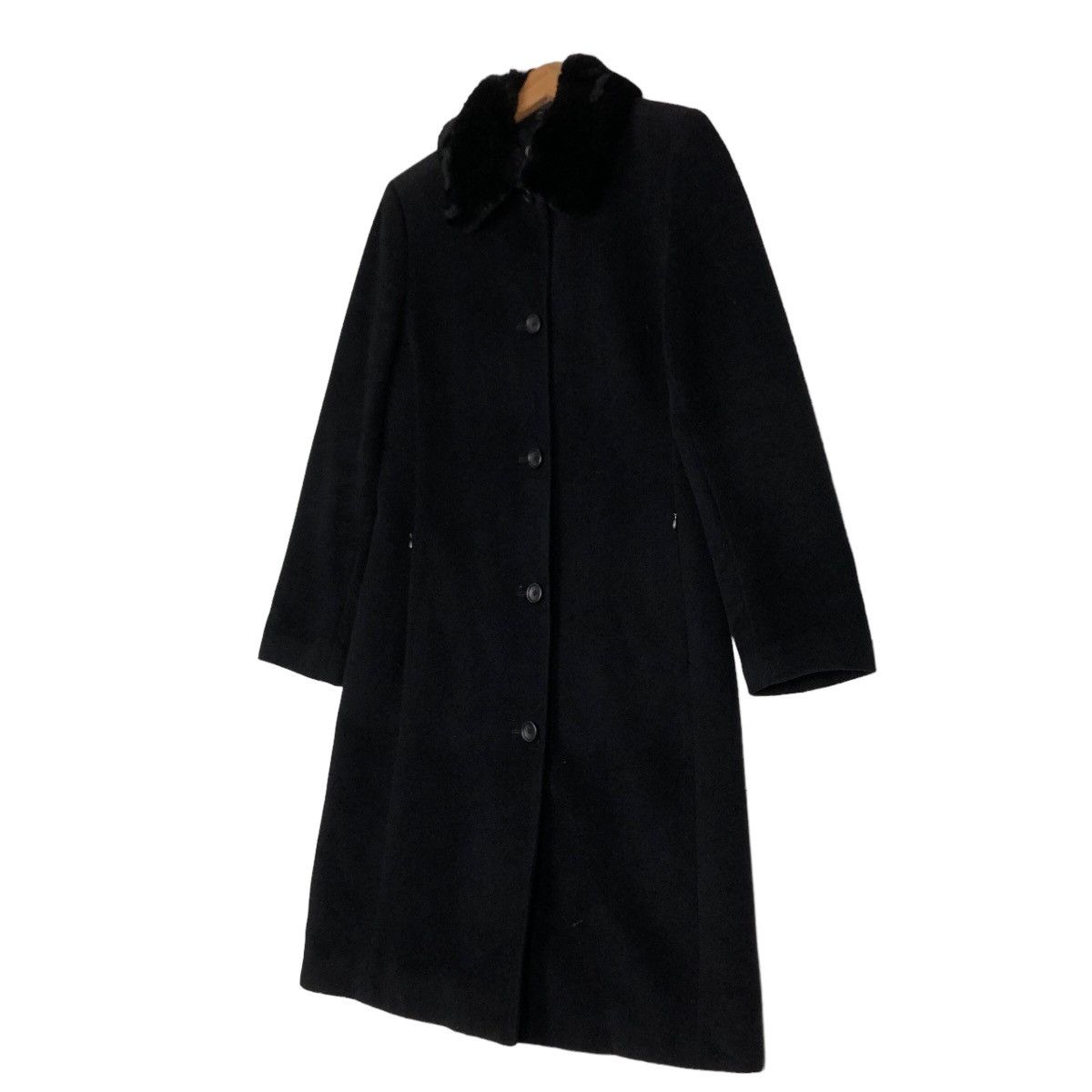 Calvin Klein 🔥Rich Black - Long Jacket Double Collar Fur Calvin Klein Size M / US 6-8 / IT 42-44 - 2 Thumbnail