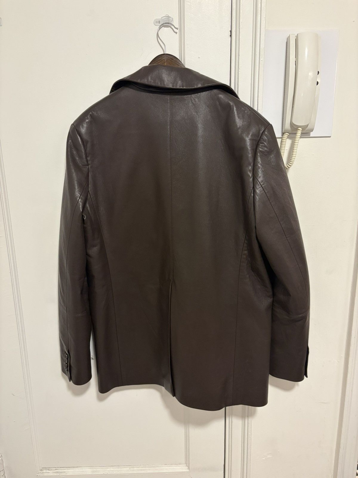 Nanushka SAMPLE Nanushka Danick Regenerated Leather Jacket in Coffee Size US M / EU 48-50 / 2 - 5 Thumbnail