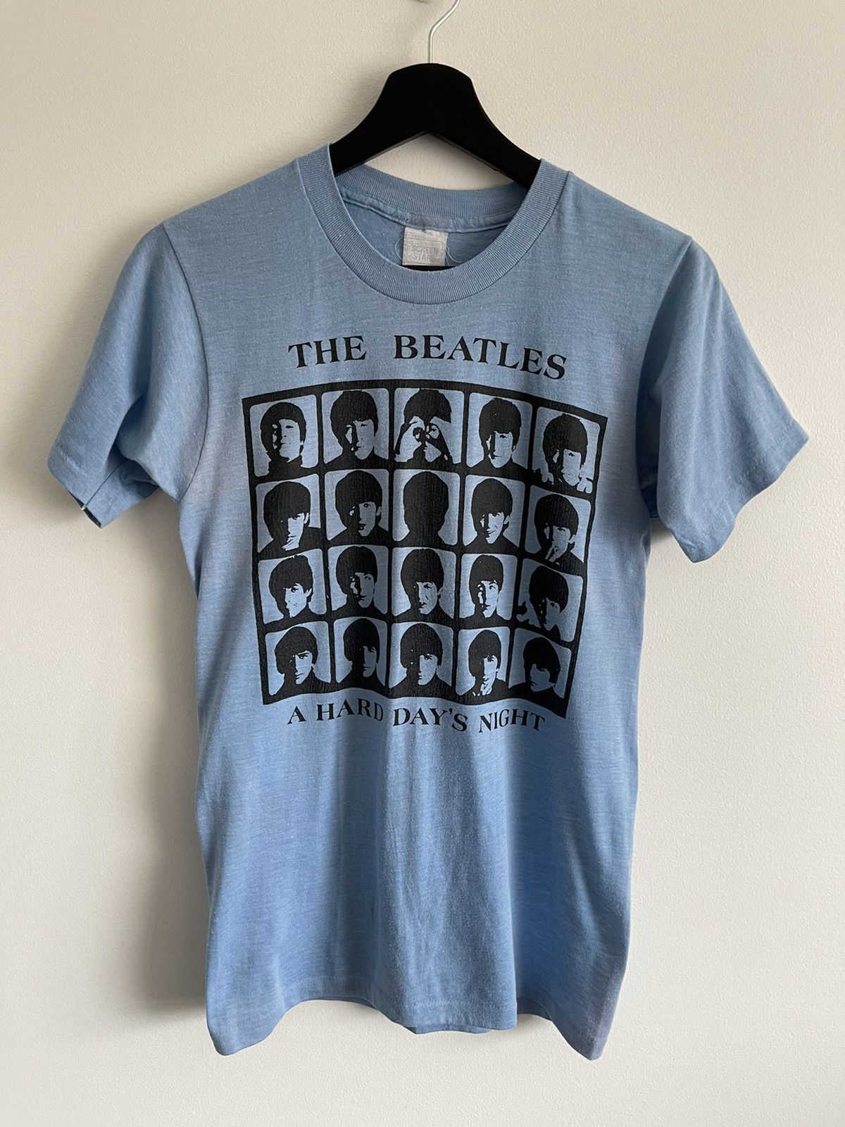 image of Vintage 70’S The Beatles A Hard Day’S Night Tee in Blue, Men's (Size Small)