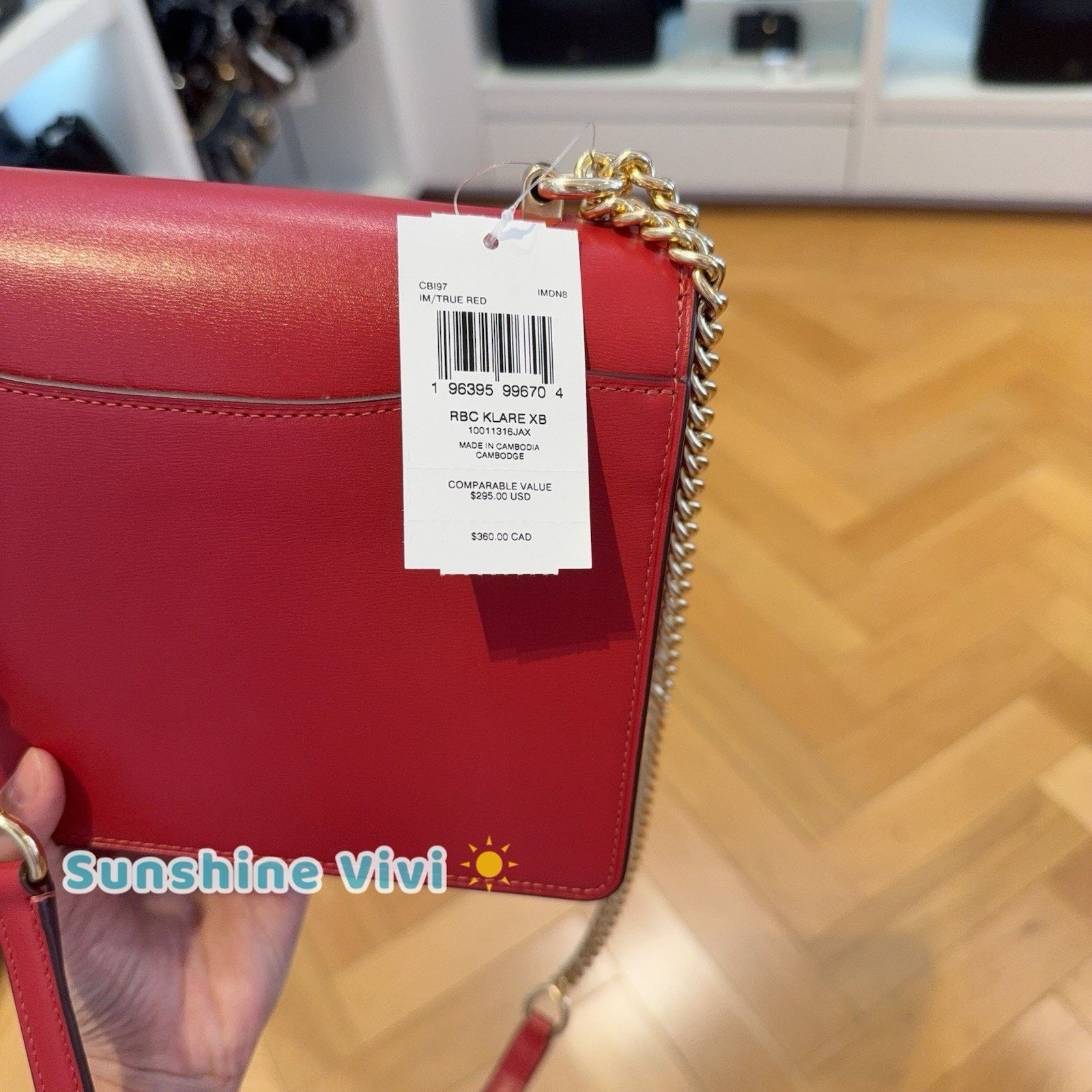 Coach NWT Coach Klare Crossbody Bag Leather CBI97 Gold/True Red Size ONE SIZE - 6 Thumbnail