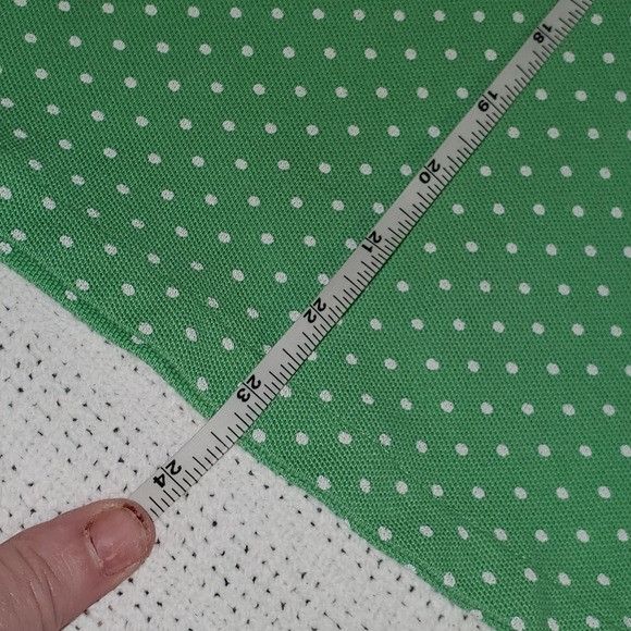 Brooks Brothers Brooks Brothers Sz. L Green & White Polka Dot Sleeveless Pol Size L / US 10 / IT 46 - 7 Thumbnail