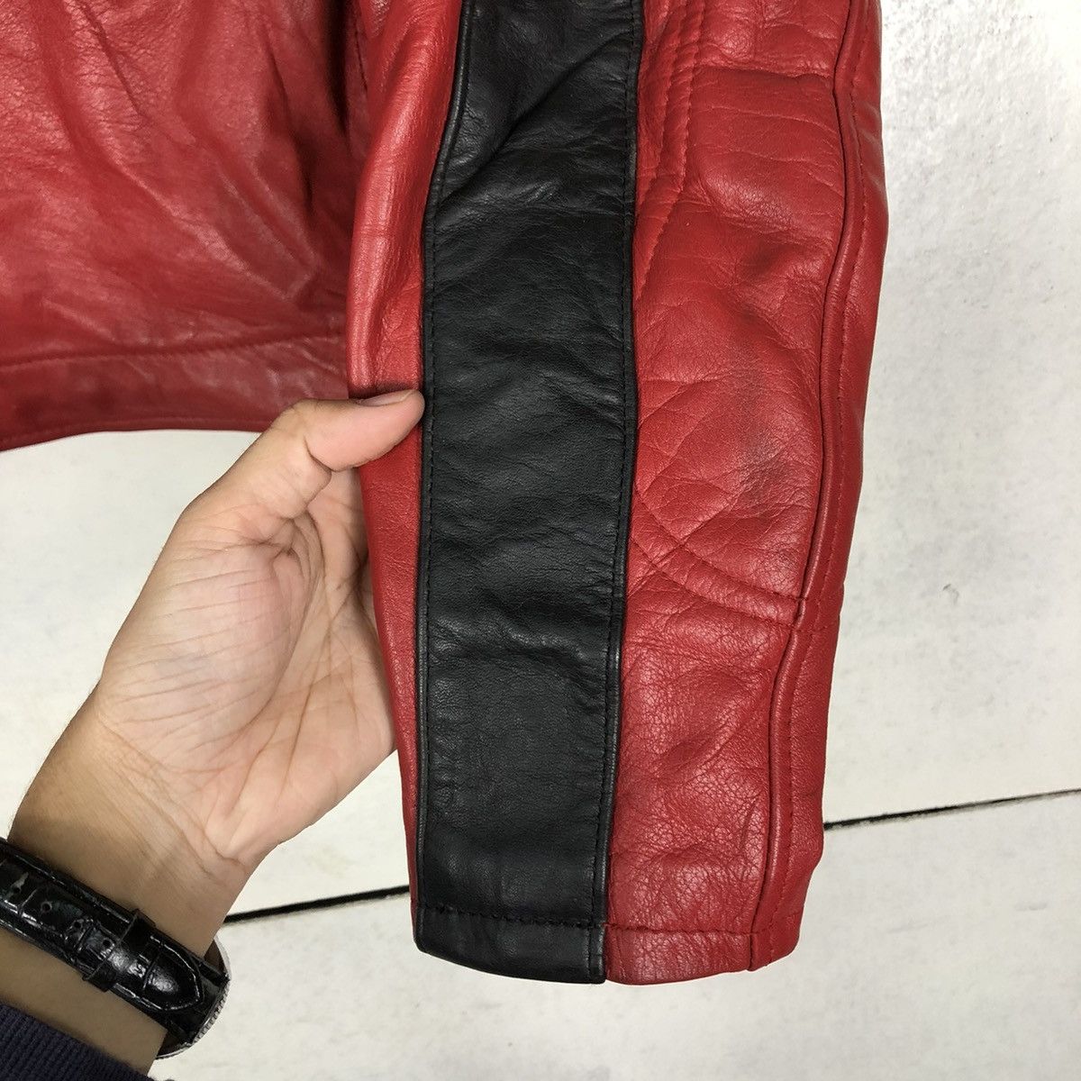 Kadoya 🔥VINTAGE CROPPED BIKER LEATHER JACKET LAZAL MOTORCROSS Size US L / EU 52-54 / 3 - 17 Thumbnail
