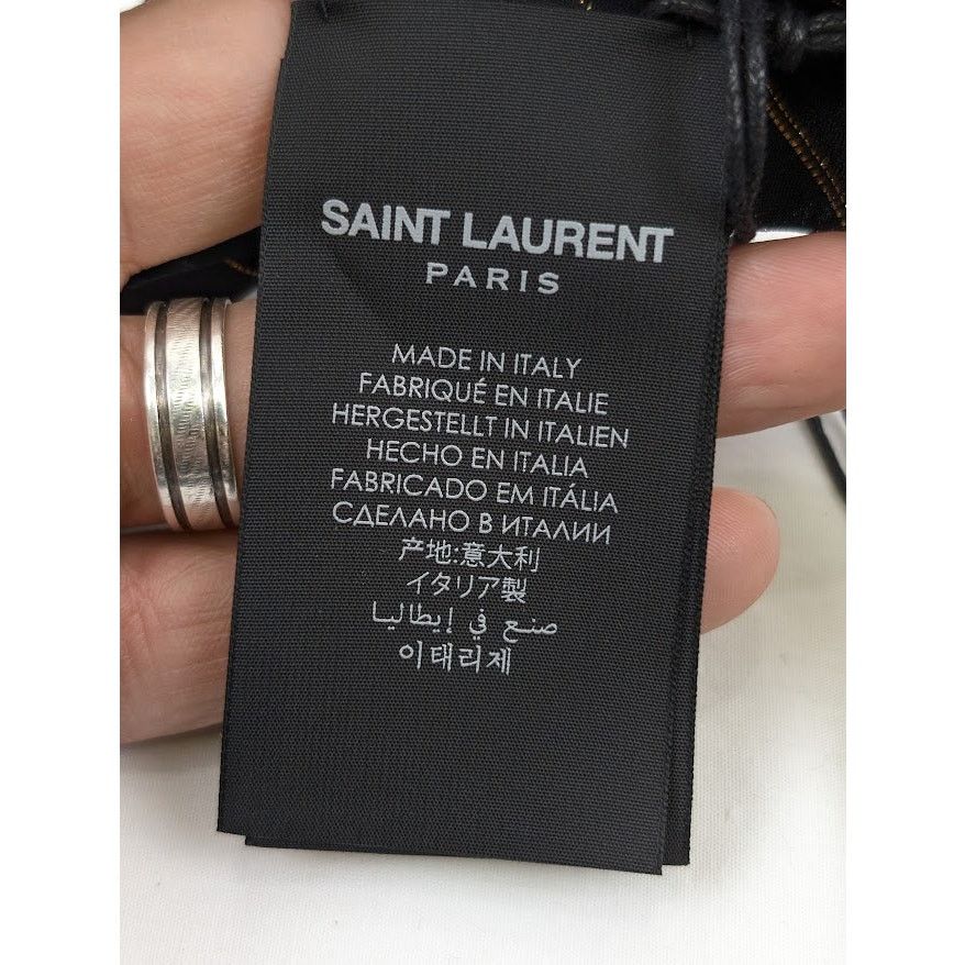 Saint Laurent Paris o1rshd1 Q:2 / Size: OS / Scarf Noeud Lavallie in Black/Gold Size ONE SIZE - 15 Thumbnail