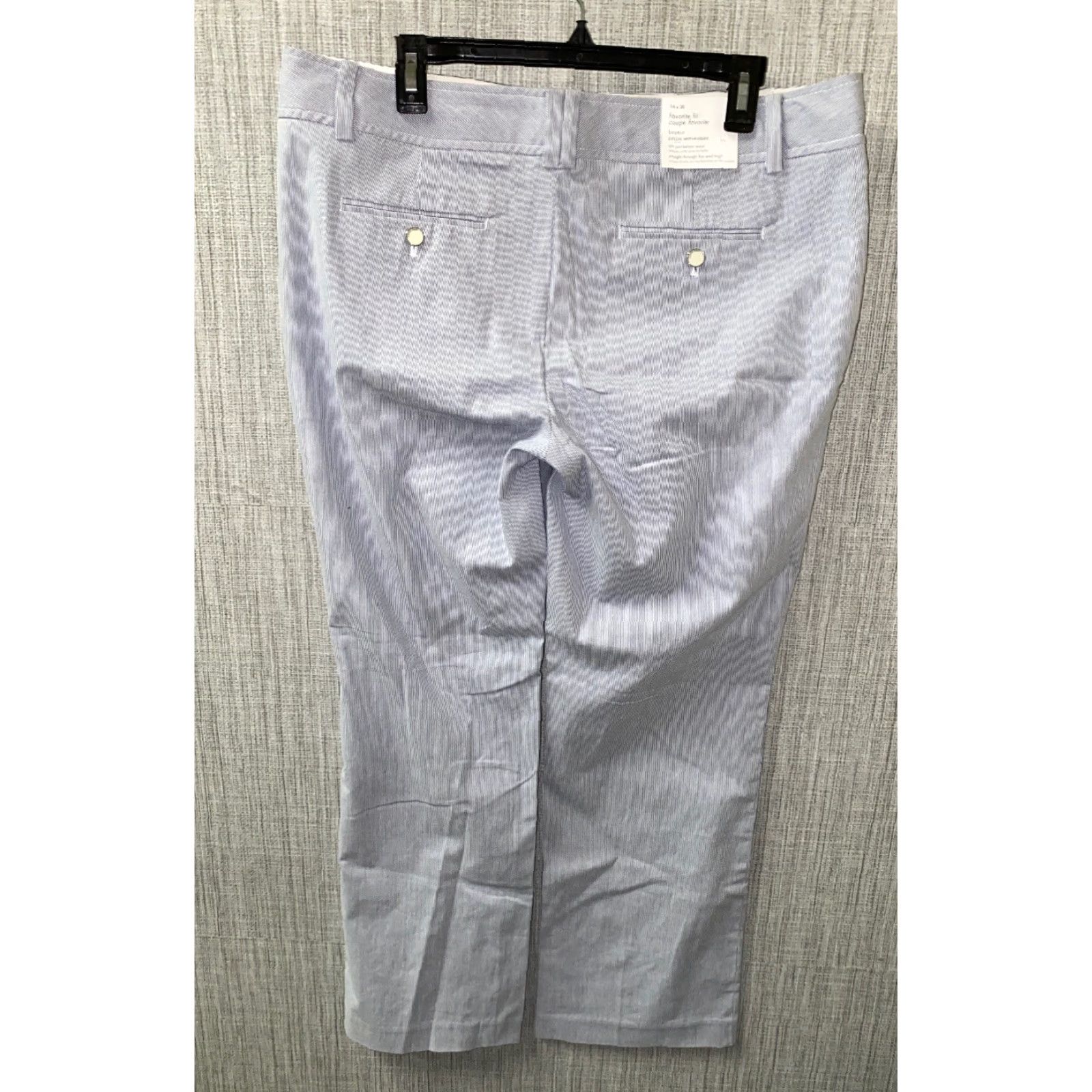 Calvin Klein Calvin Klein Womens Favorite Fit Pinstriped Blure/White Pants Size 14 X 30 NEW Size 36" / US 14 / IT 50 - 4 Thumbnail