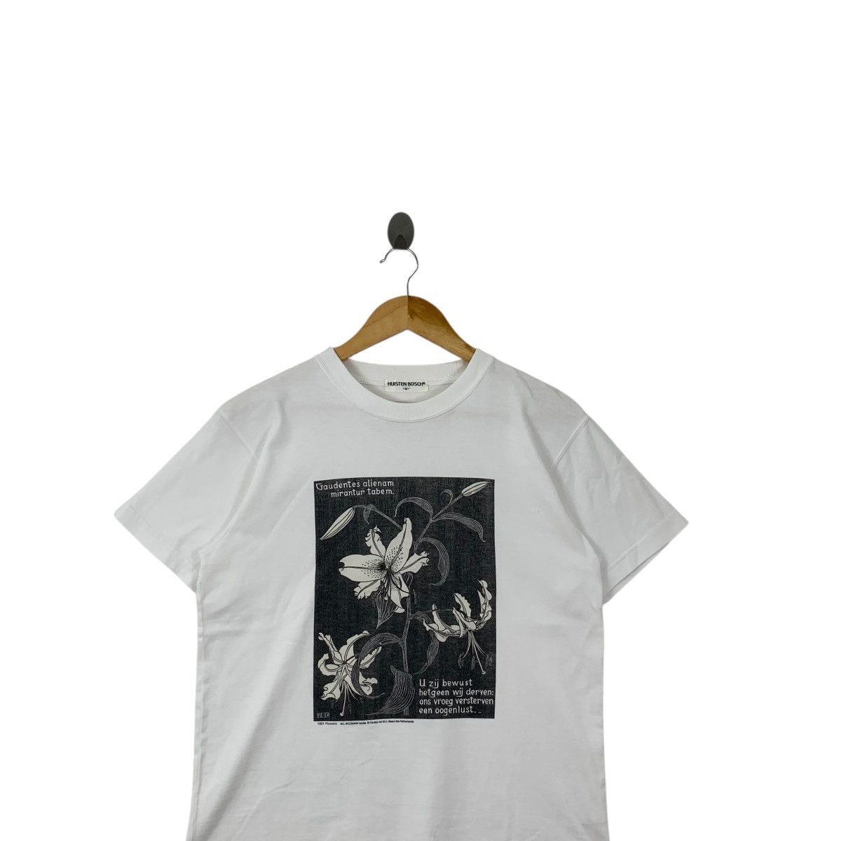 Vintage Vintage 90’ M.C. ESCHER FLOWER Gaudentes Painting Tee Shir Size US M / EU 48-50 / 2 - 2 Thumbnail