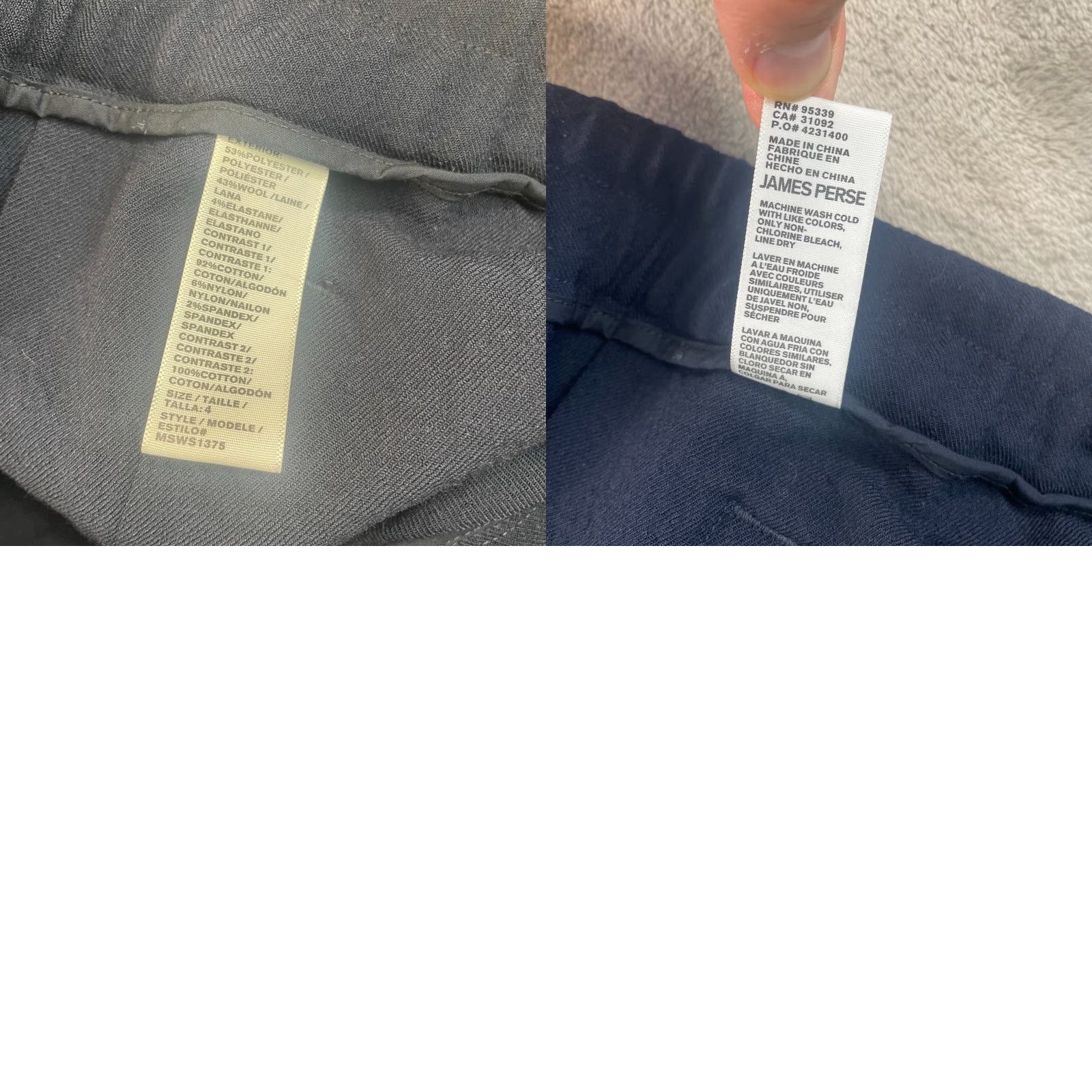 James Perse James Perse Jogger Pants Men XL 4 Navy Blue Wool Stretch Tapered Regular Casual Workwear Pockets Slash Pocket Front Flat Front Inseam 30 in Size US 36 / EU 52 - 8 Thumbnail