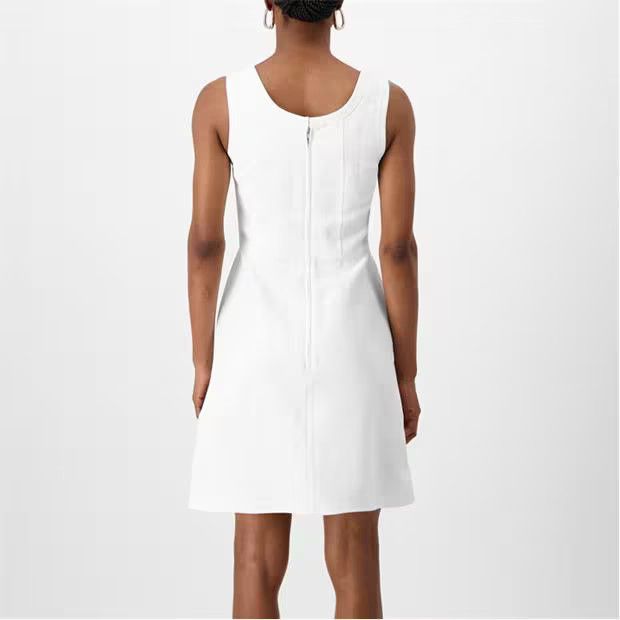 Jil Sander o1g2r1mq1024 Mini Dress in Optic White Size XS / US 0-2 / IT 36-38 - 5 Thumbnail