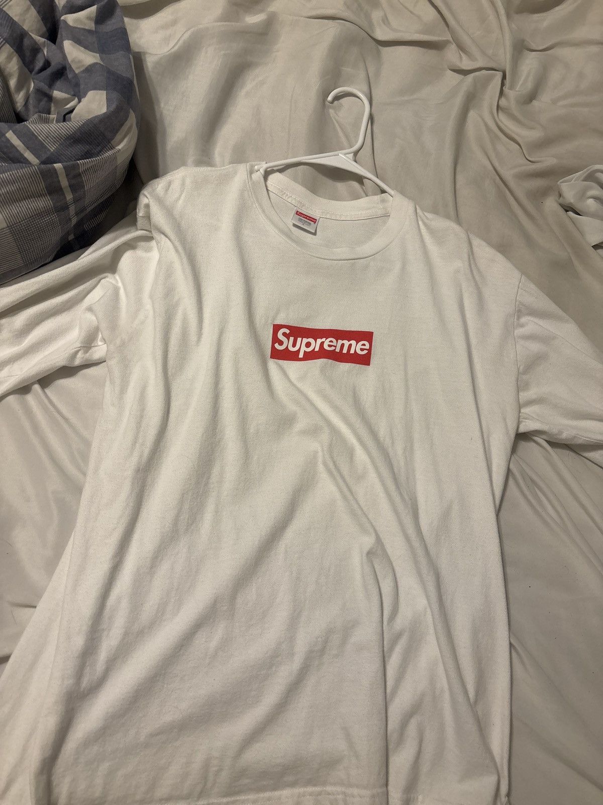 Supreme White Box Logo Long Sleeve, Men's