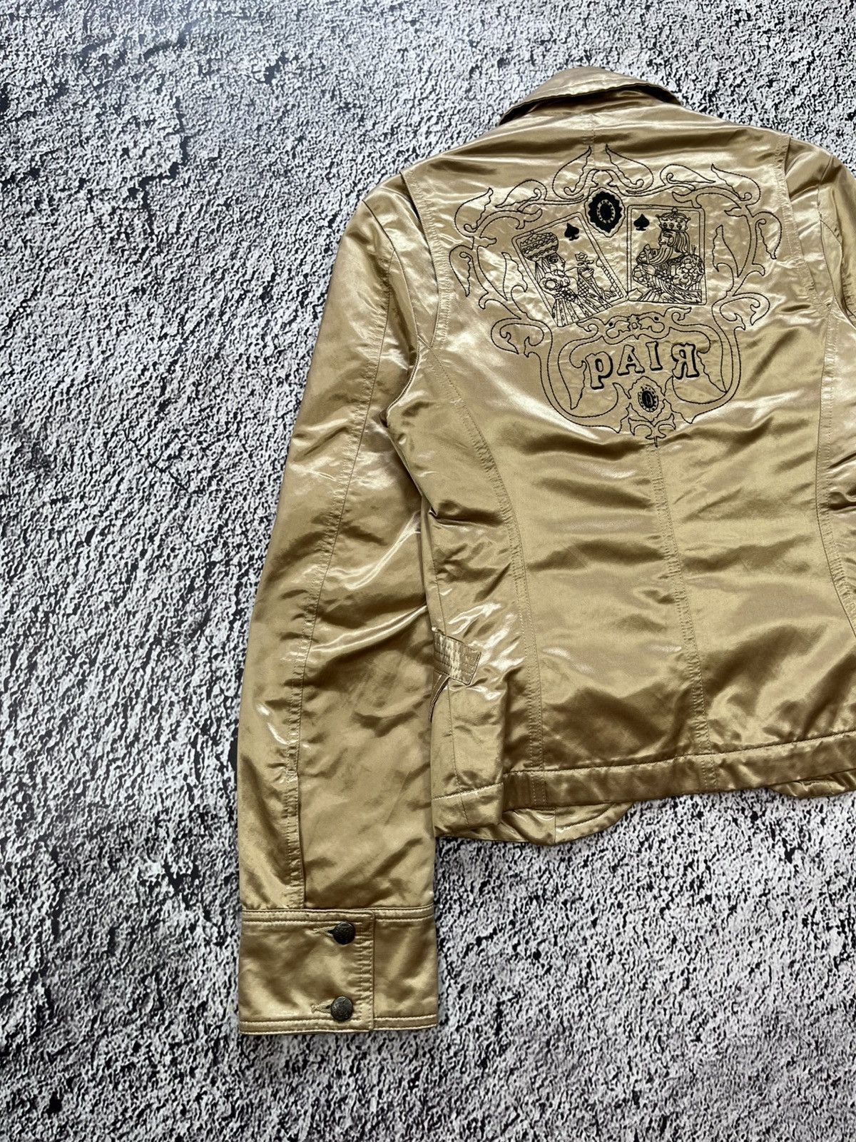 Diesel VINTAGE Y2K GOLD EMBROIDERED PAIR LOGO BLAZER JACKET Size M / US 6-8 / IT 42-44 - 8 Thumbnail