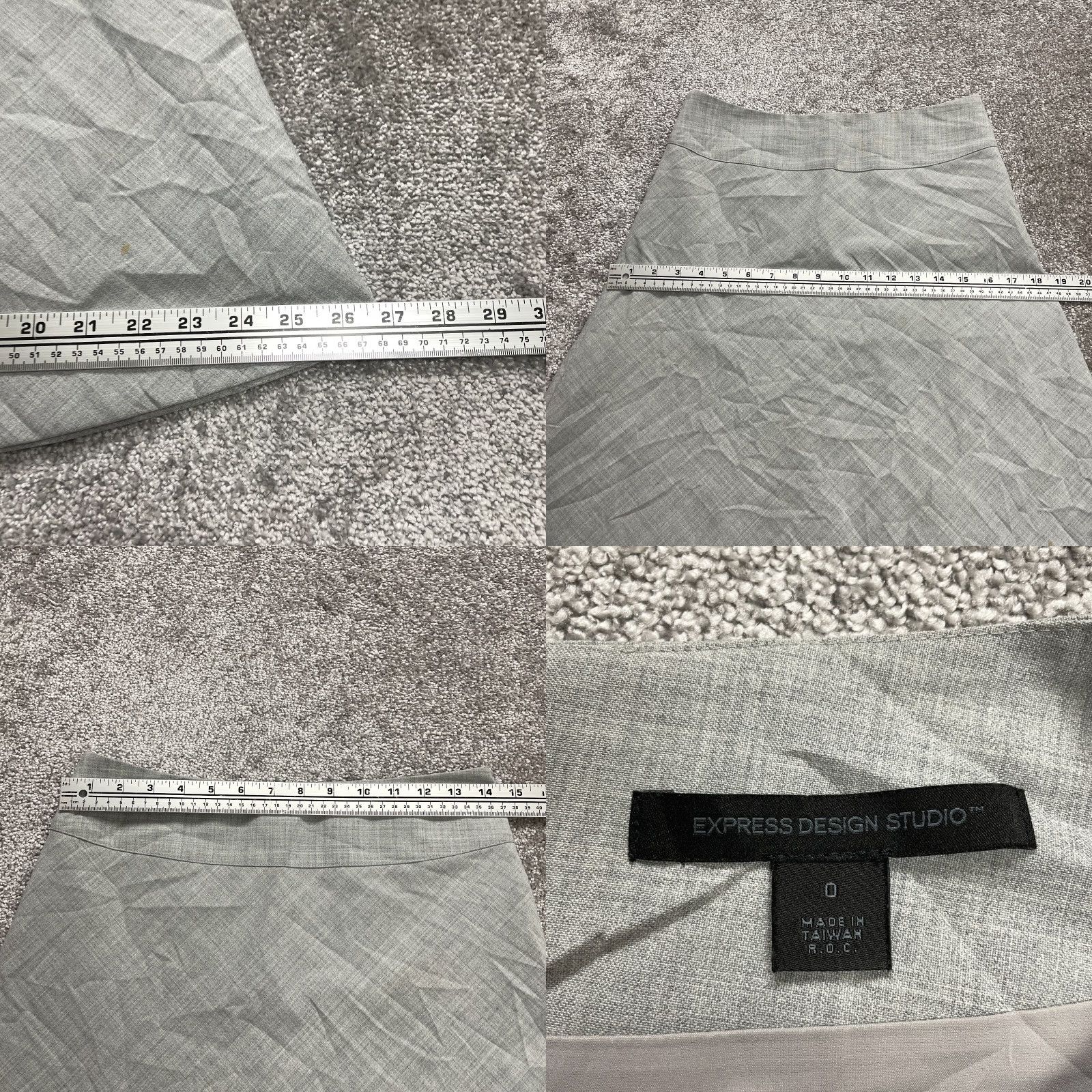 Express Express Studio Skirt Womens 0 Gray A-Line Short Solid Zip Up Office Size 25" / US 0 / IT 36 - 8 Thumbnail