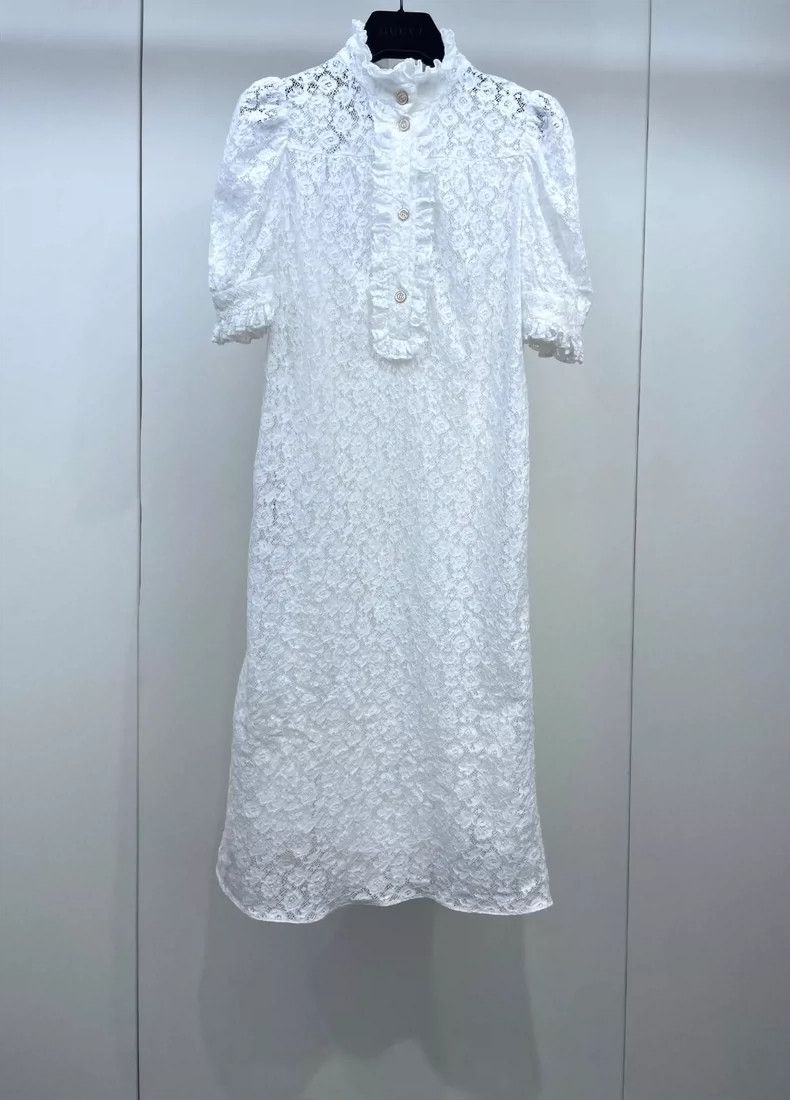 Gucci Gucci White old money-style lace dress Size XS / US 0-2 / IT 36-38 - 1 Thumbnail