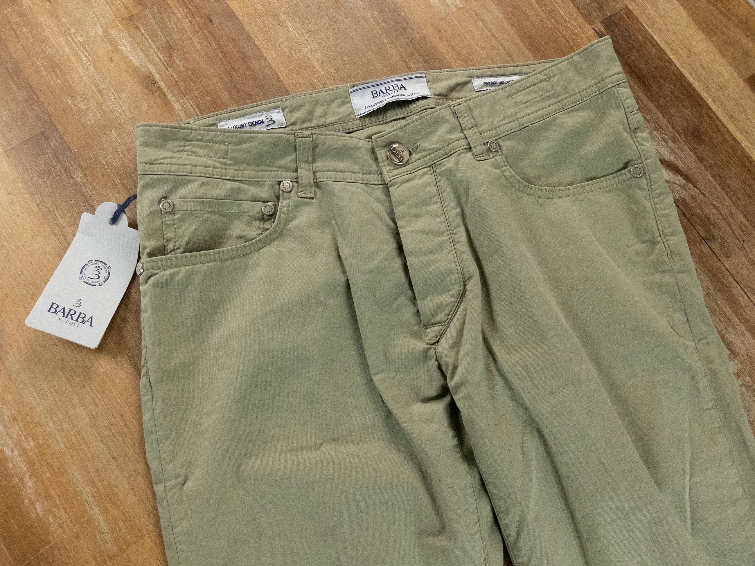 Barba Napoli BARBA Napoli green slim fit lightweight jeans Size 34 / 50 Size US 34 / EU 50 - 2 Thumbnail