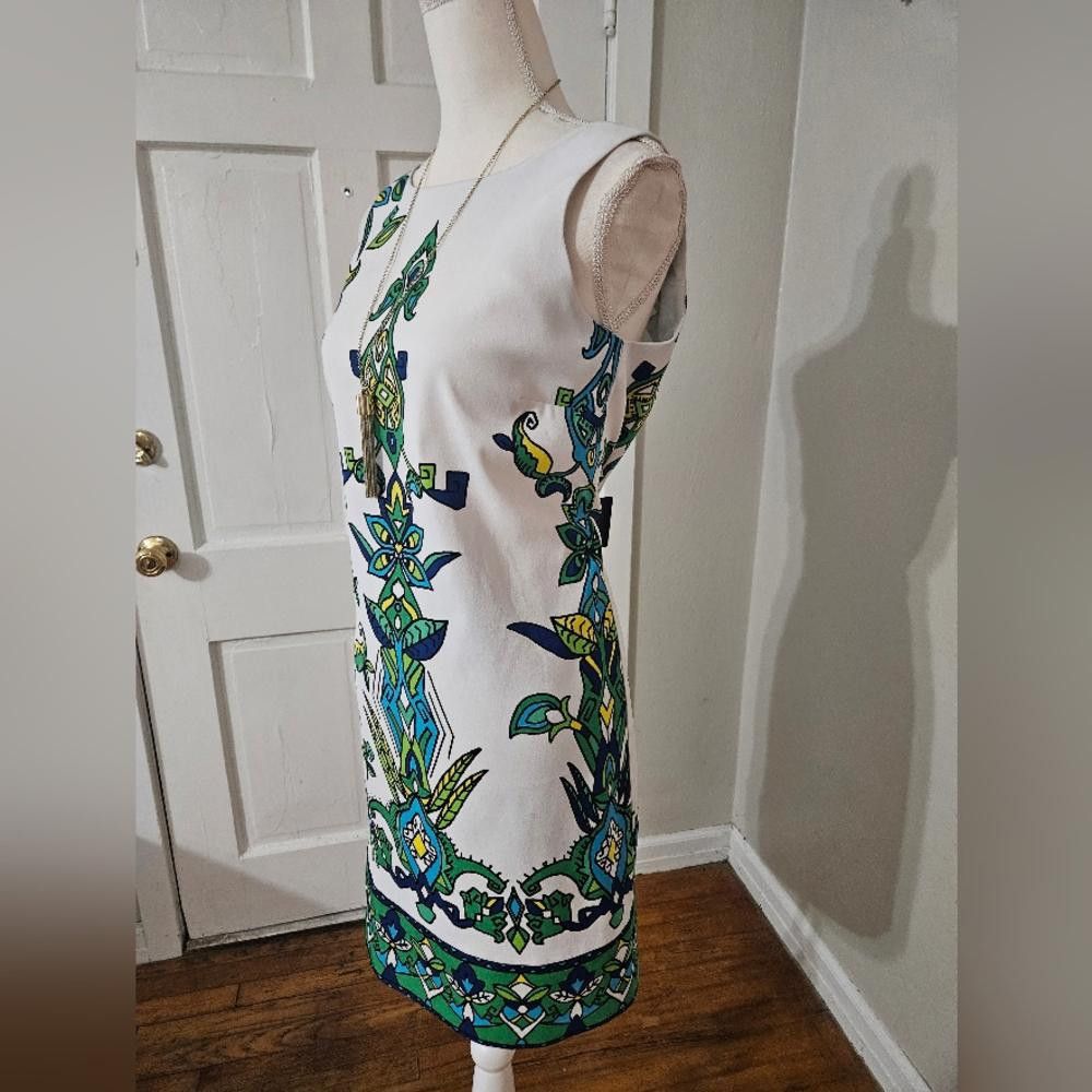 Designer Vibrant Geometric Print Sleeveless Dress Size M / US 6-8 / IT 42-44 - 2 Thumbnail