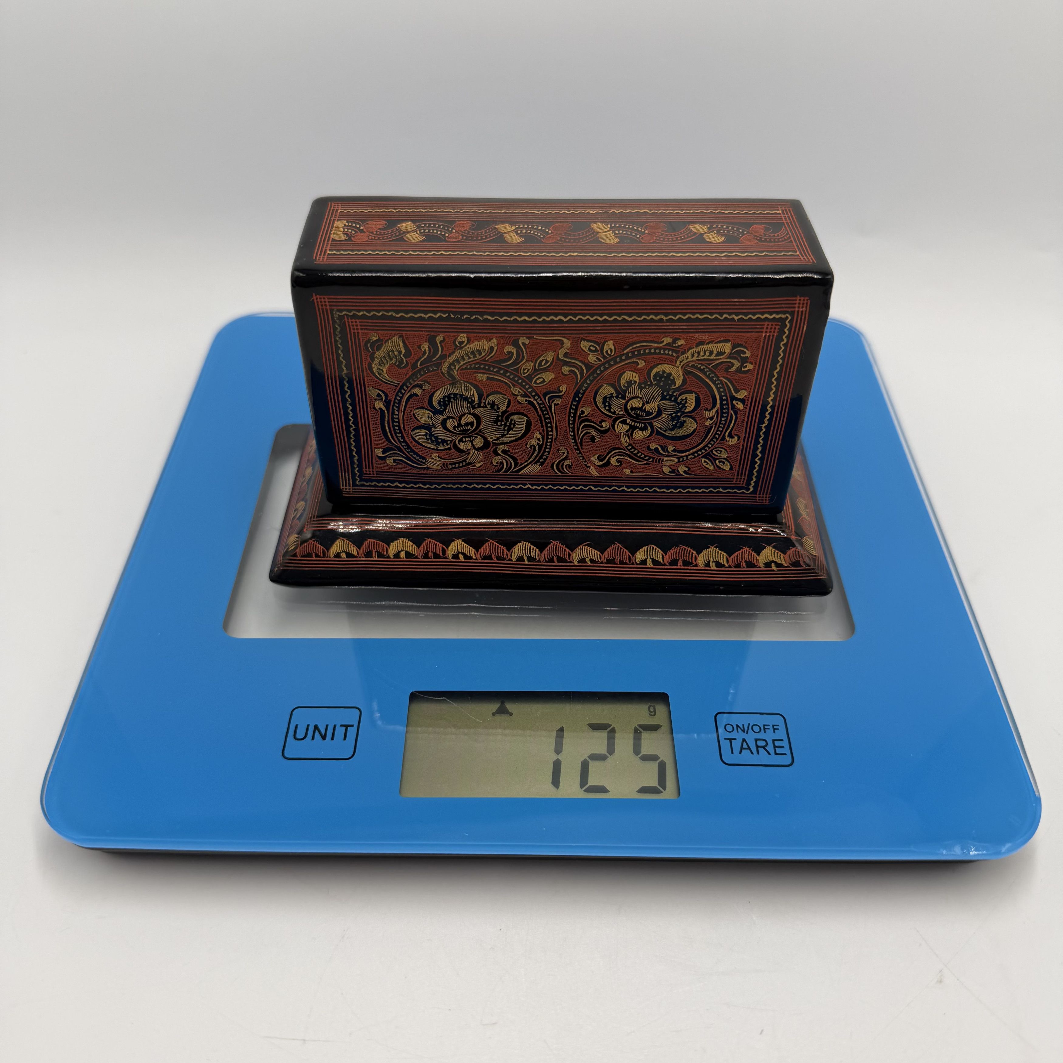 Vintage Vintage Lacquer Desk Organizer Box Black Hand Painted Size ONE SIZE - 11 Thumbnail