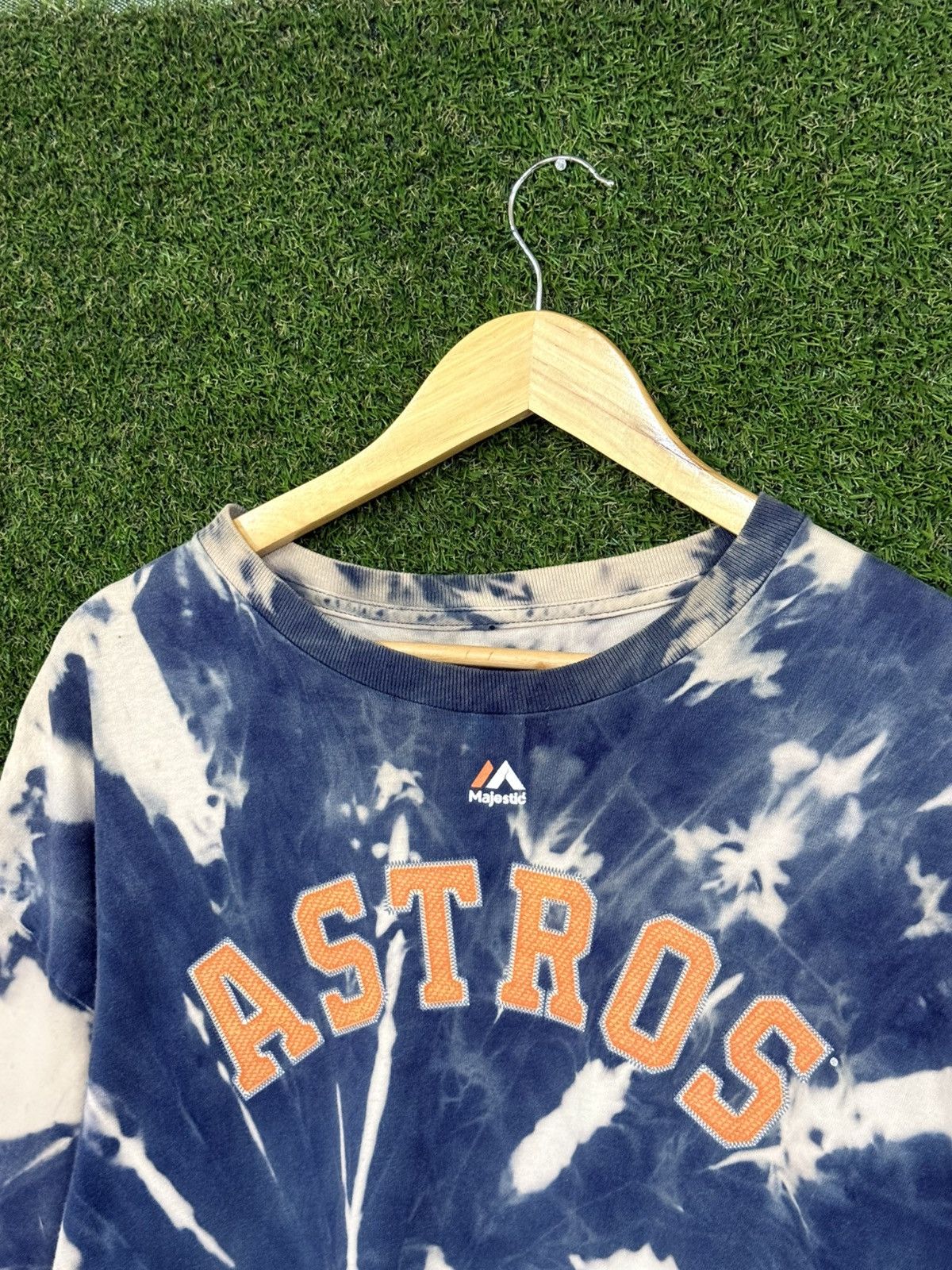 Majestic Vintage Houston Astros Tie Dye Bleach Star Logo Texas Shirt Size US XXL / EU 58 / 5 - 4 Thumbnail