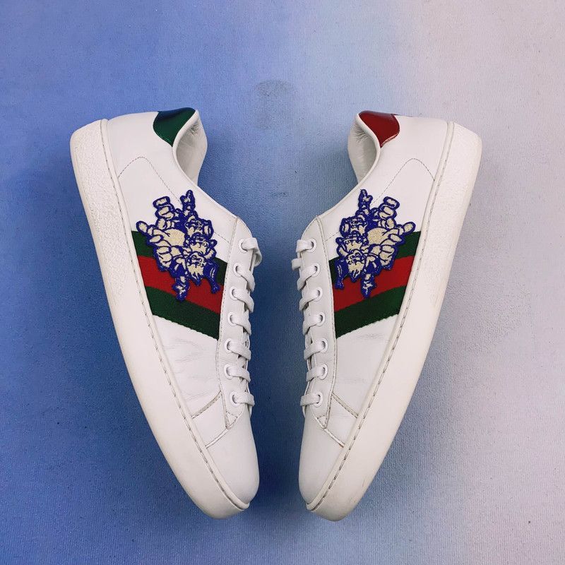 Gucci Gucci Ace Embroidered Pig Sneakers for Men - Size US 8 / EU 41 - 7 Thumbnail