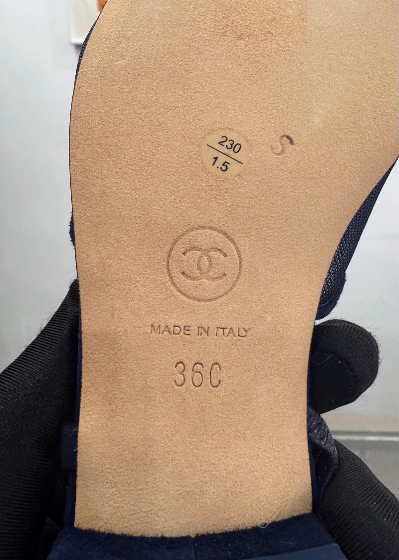 Chanel Chanel Navy Suede Mesh Slingback 36 New Size US 5 / IT 35 - 7 Thumbnail