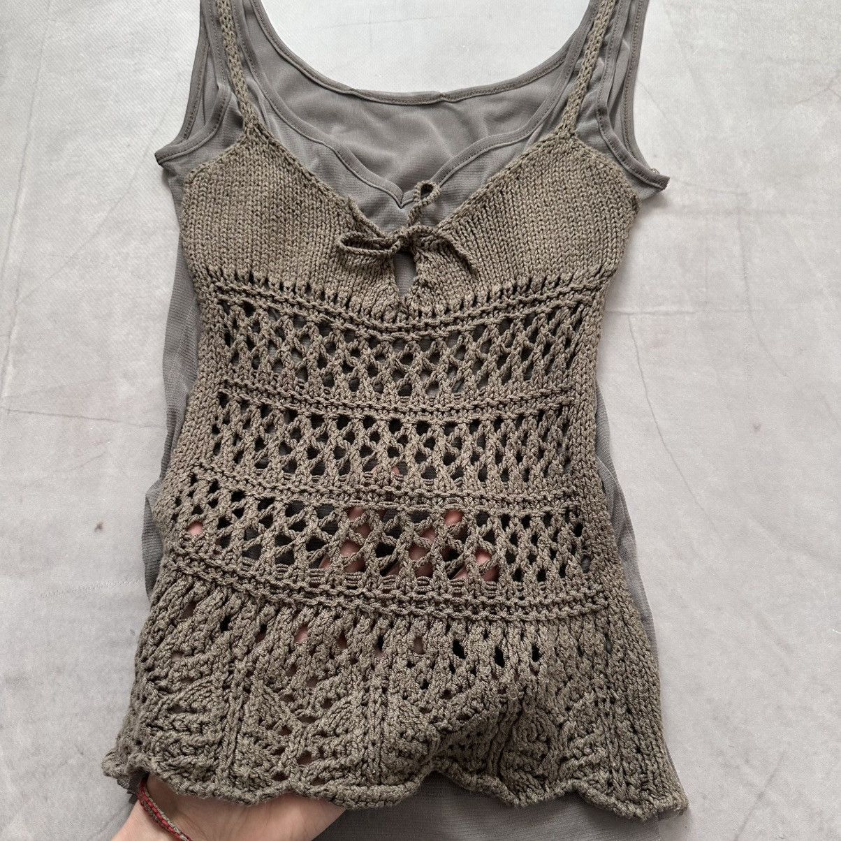 Hysteric Glamour Boho Mesh Knit Tank Top T Shirt Miss Sixty Cop Copine Vibe Size S / US 4 / IT 40 - 3 Thumbnail