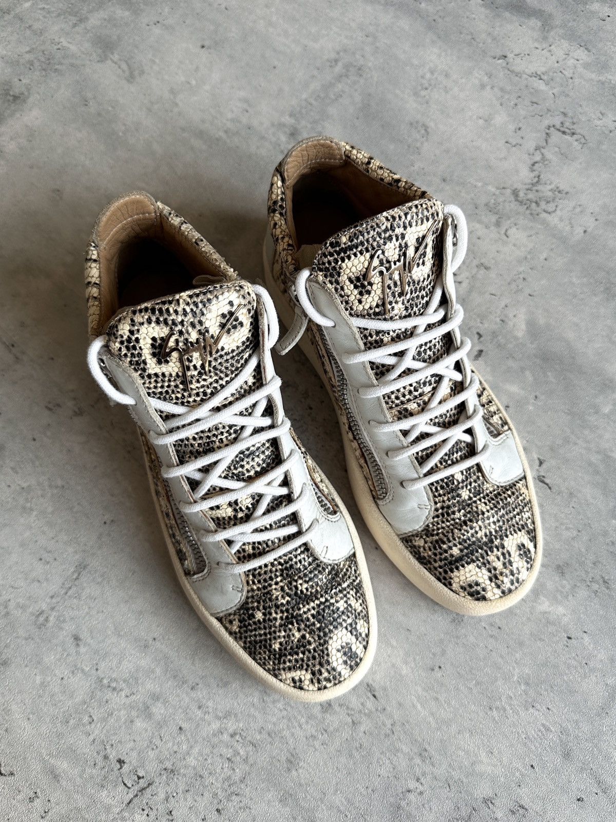 Giuseppe Zanotti KRISS PYTHON HIGH TOP SNEAKERS Size US 8 / EU 41 - 2 Thumbnail