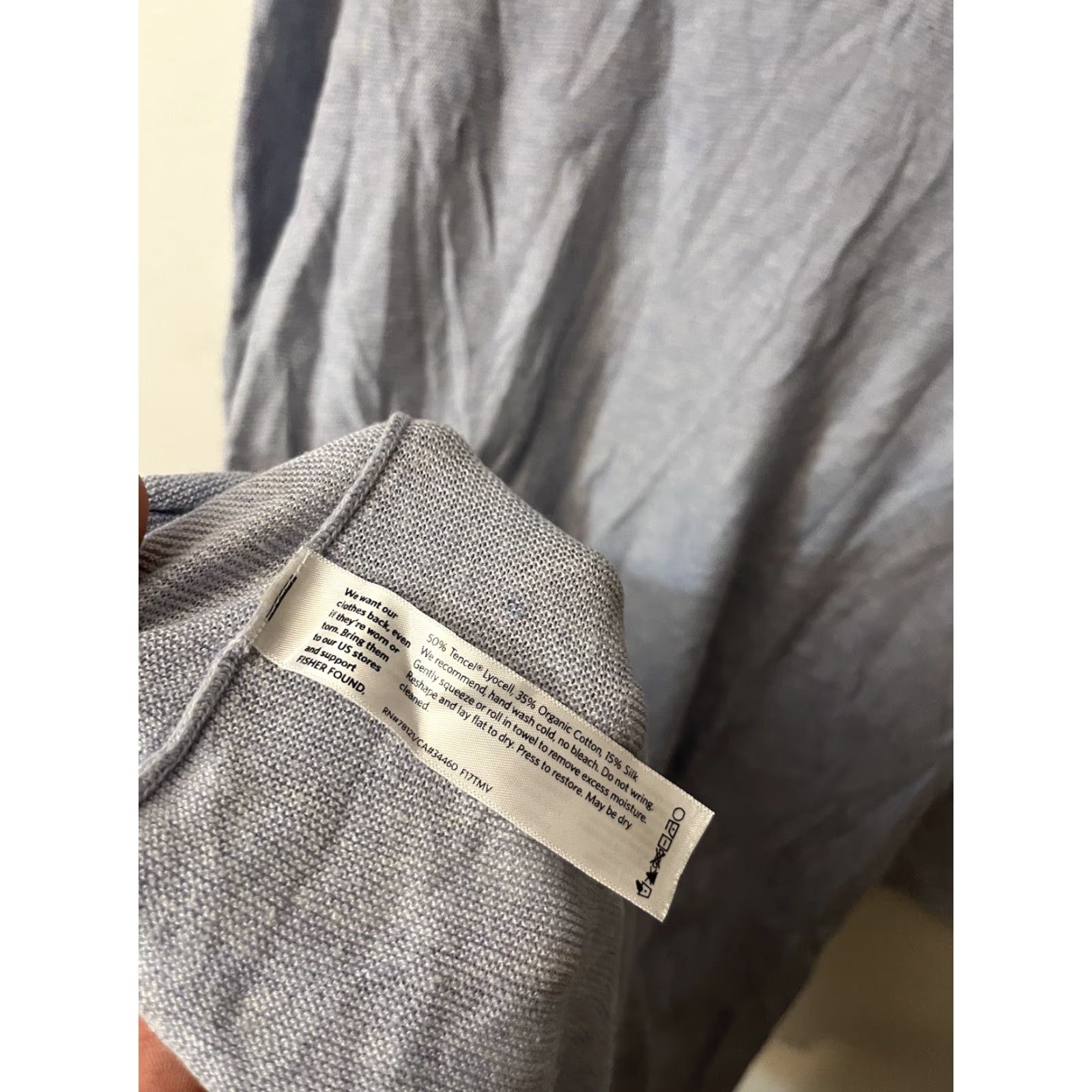 Eileen Fisher Eileen Fisher Light Blue Tunic Shirt M Roundneck Long Sleeve Cotton Silk Tencel Organic Fine Knit Boxy Womens Size M / US 6-8 / IT 42-44 - 4 Thumbnail