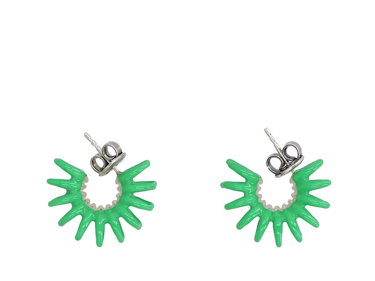 Bottega Veneta o1n1vont1124 Size: OS / Spine Hoop Earrings in Green Size ONE SIZE - 3 Thumbnail