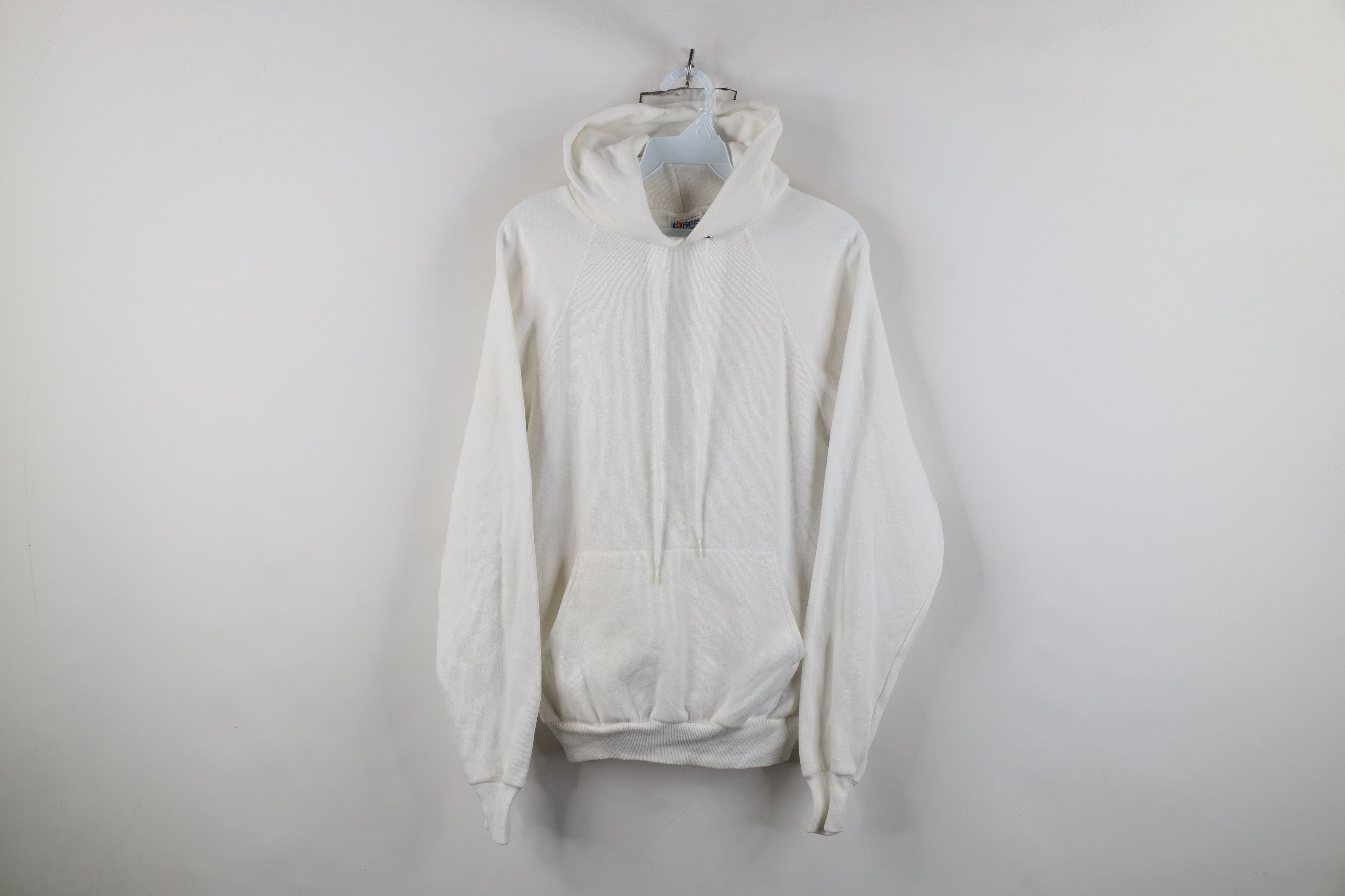 Hanes Vintage 80s Hanes Hoodie Sweatshirt White Streetwear USA Size US M / EU 48-50 / 2 - 1 Thumbnail