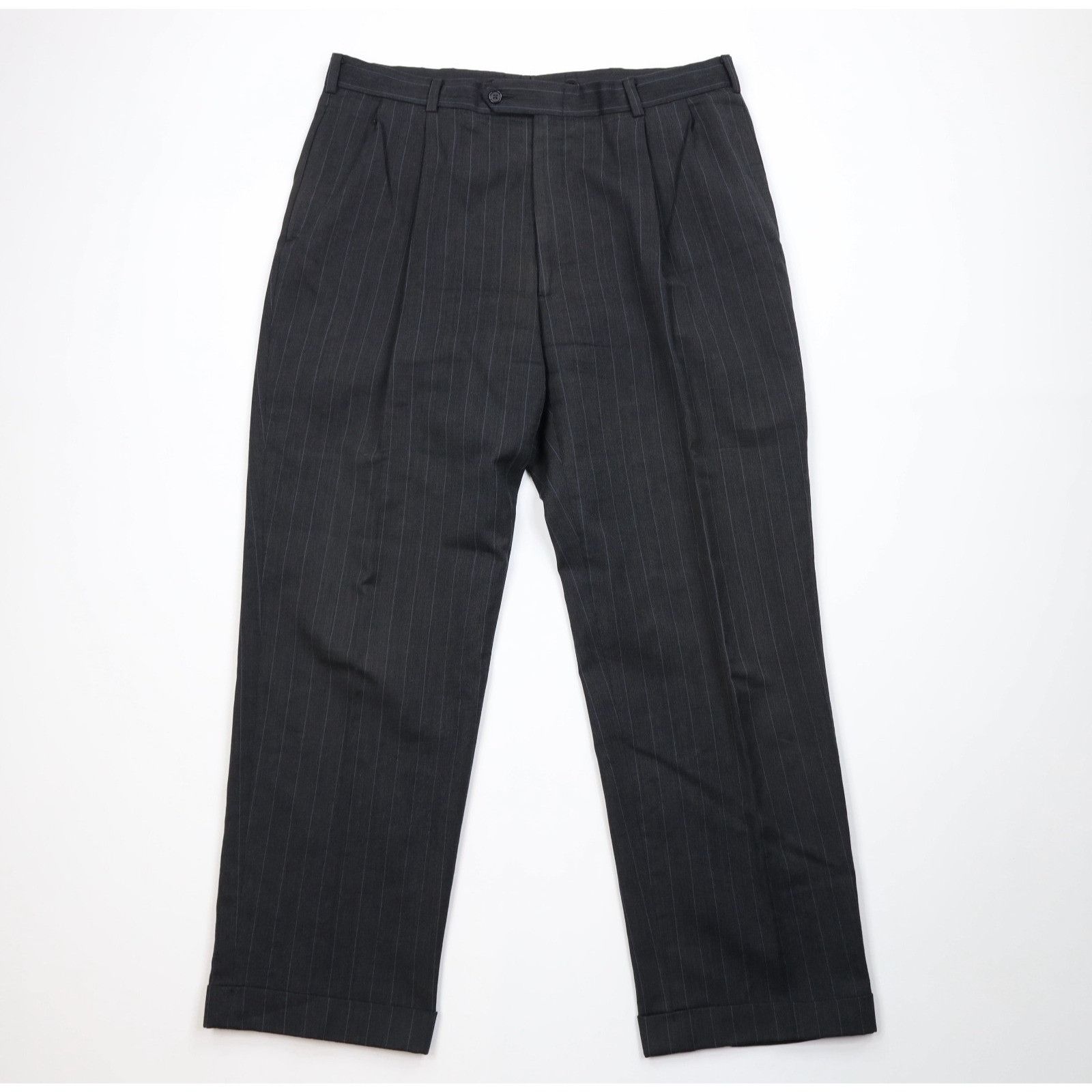 Vintage Vintage 90s Streetwear 2 Piece Wedding Wool Pinstriped Suit Size 42R - 13 Thumbnail