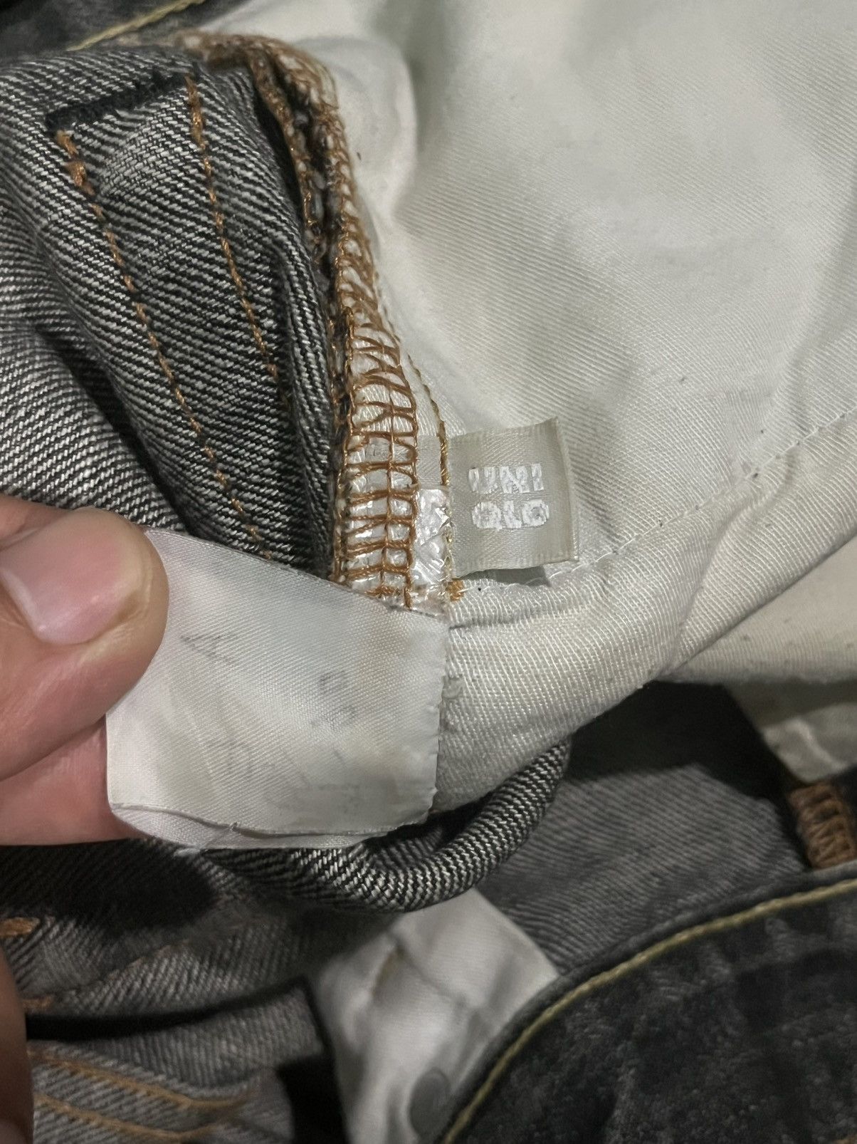 Japanese Brand × Jun Takahashi × Uniqlo Vintage Japanese Brand Uniqlo Rusty Grey Washed Frayed Jeans Size US 28 / EU 44 - 9 Thumbnail