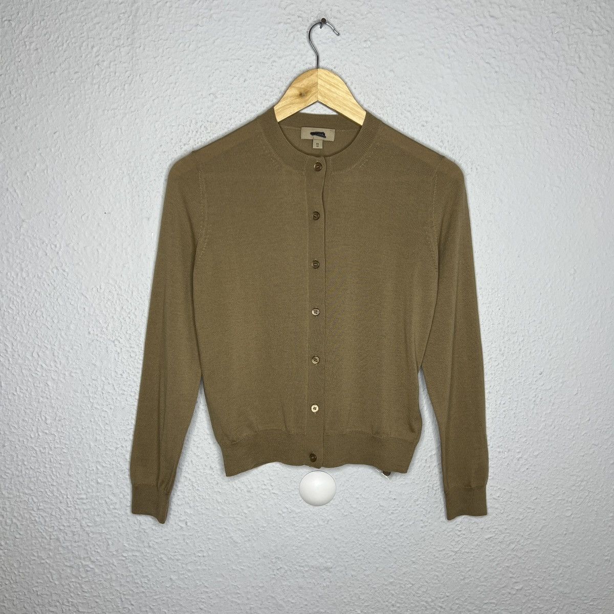 Burberry × Designer Burberry Cardigan Sweater Jumper Wool Knit Beige Brown Size XS / US 0-2 / IT 36-38 - 1 Thumbnail