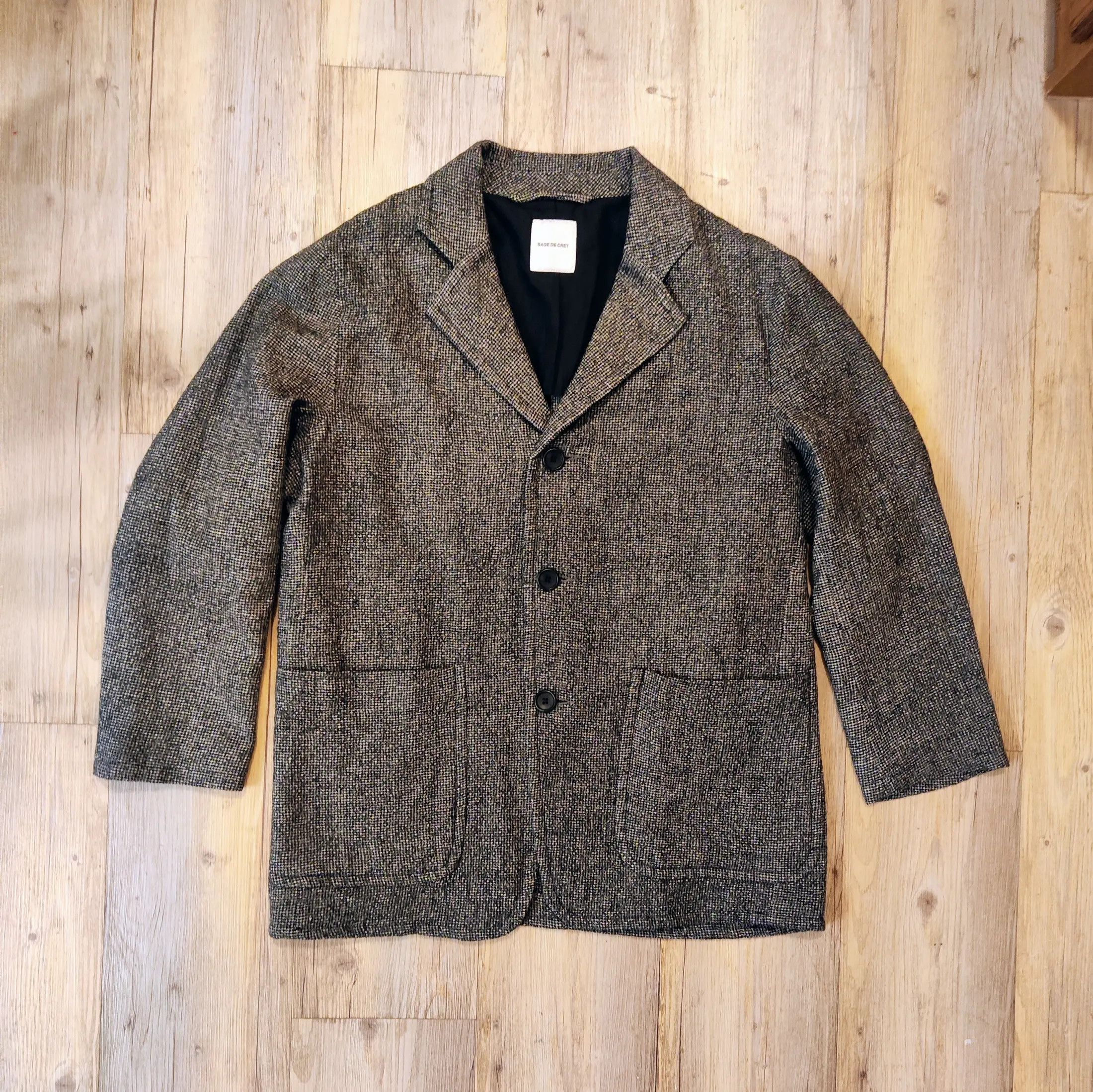 Sage De Cret Houndstooth suit.Like Thom Browne or Harris Tweed Size 40R - 3 Thumbnail