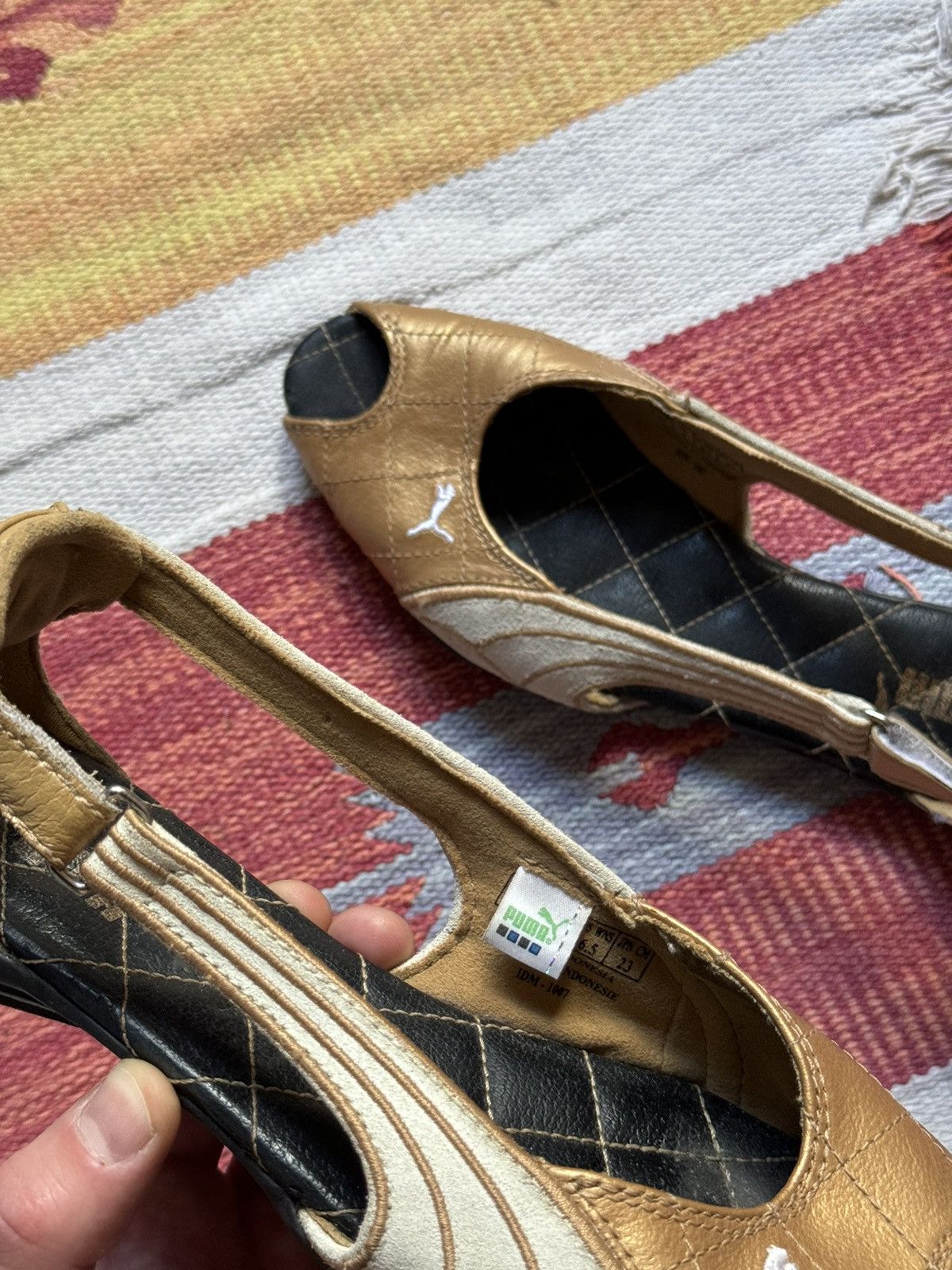 Puma Vintage 00’s Puma y2k Gold Limited Edition Ballet Flats Size US 6.5 / IT 36.5 - 9 Thumbnail