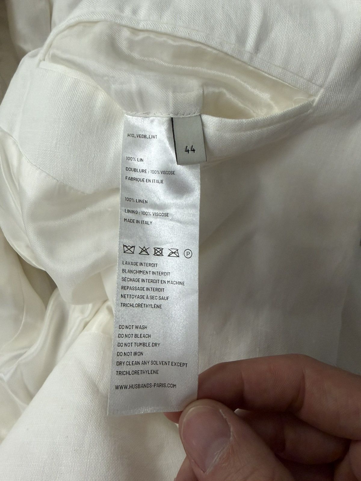 HUSBANDS White Linen Double Breasted Blazer Size 36R - 9 Thumbnail