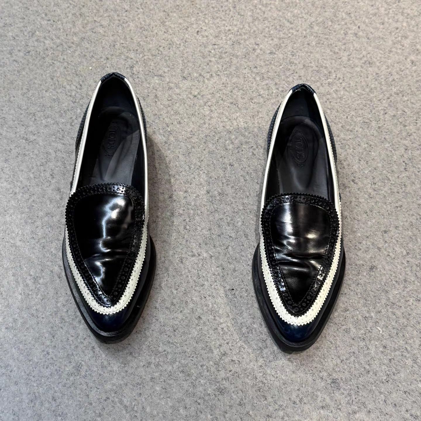 Tod's Tods Black & Blue Color Block Loafers K15 Size US 9 / IT 39 - 5 Thumbnail