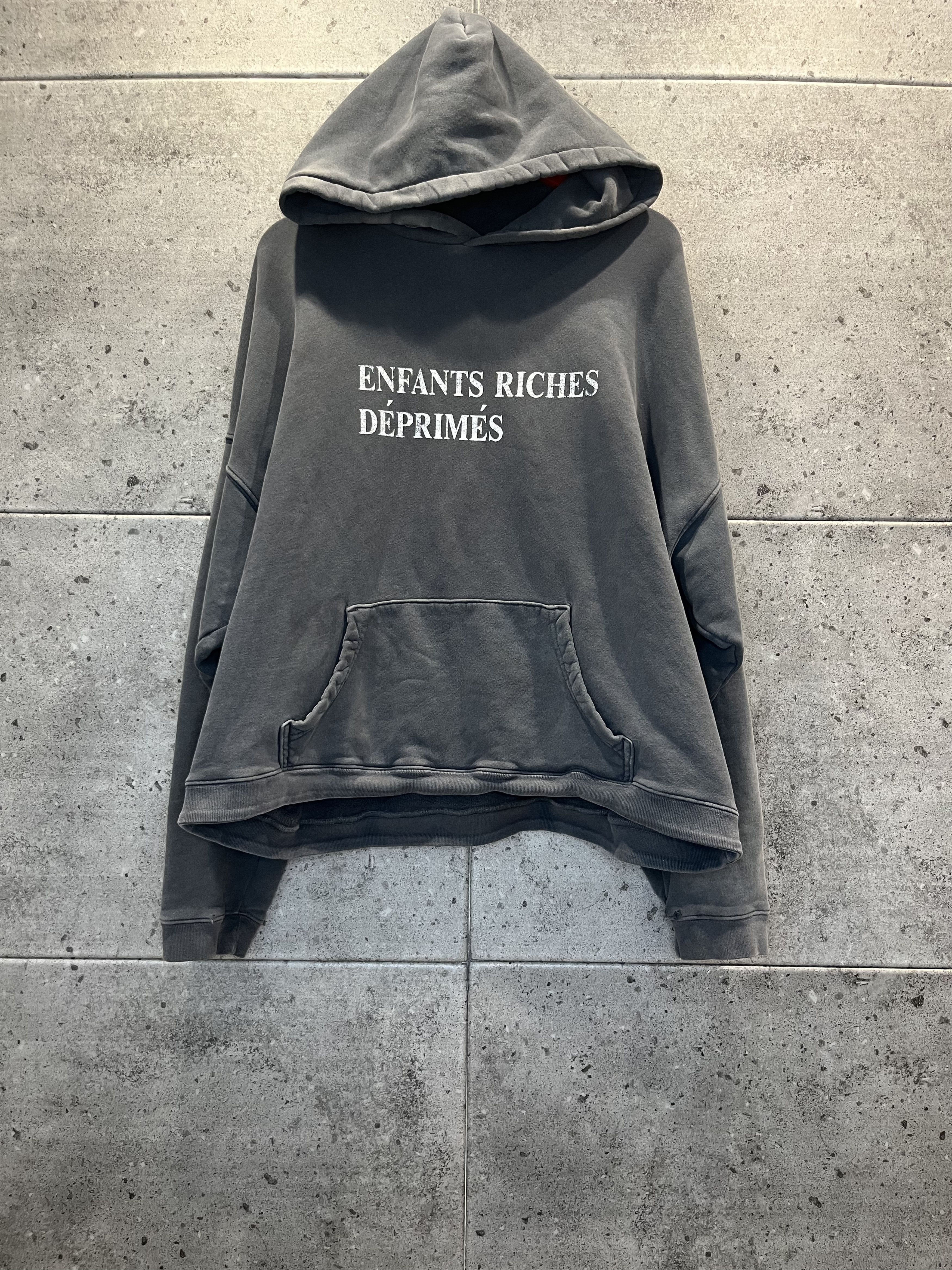 image of Enfants Riches Deprimes Faded Logo Hoodie in Faded Green, Men's (Size 2XL)