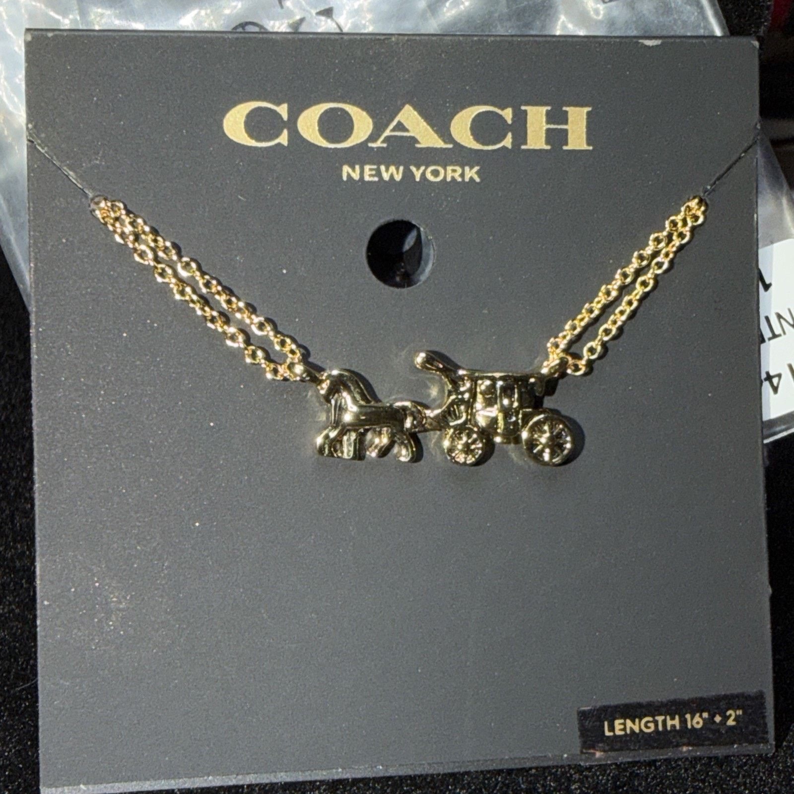 Coach Coach Jewlery Horse Carriage Pendant Necklace Gold Plated Size ONE SIZE - 5 Thumbnail