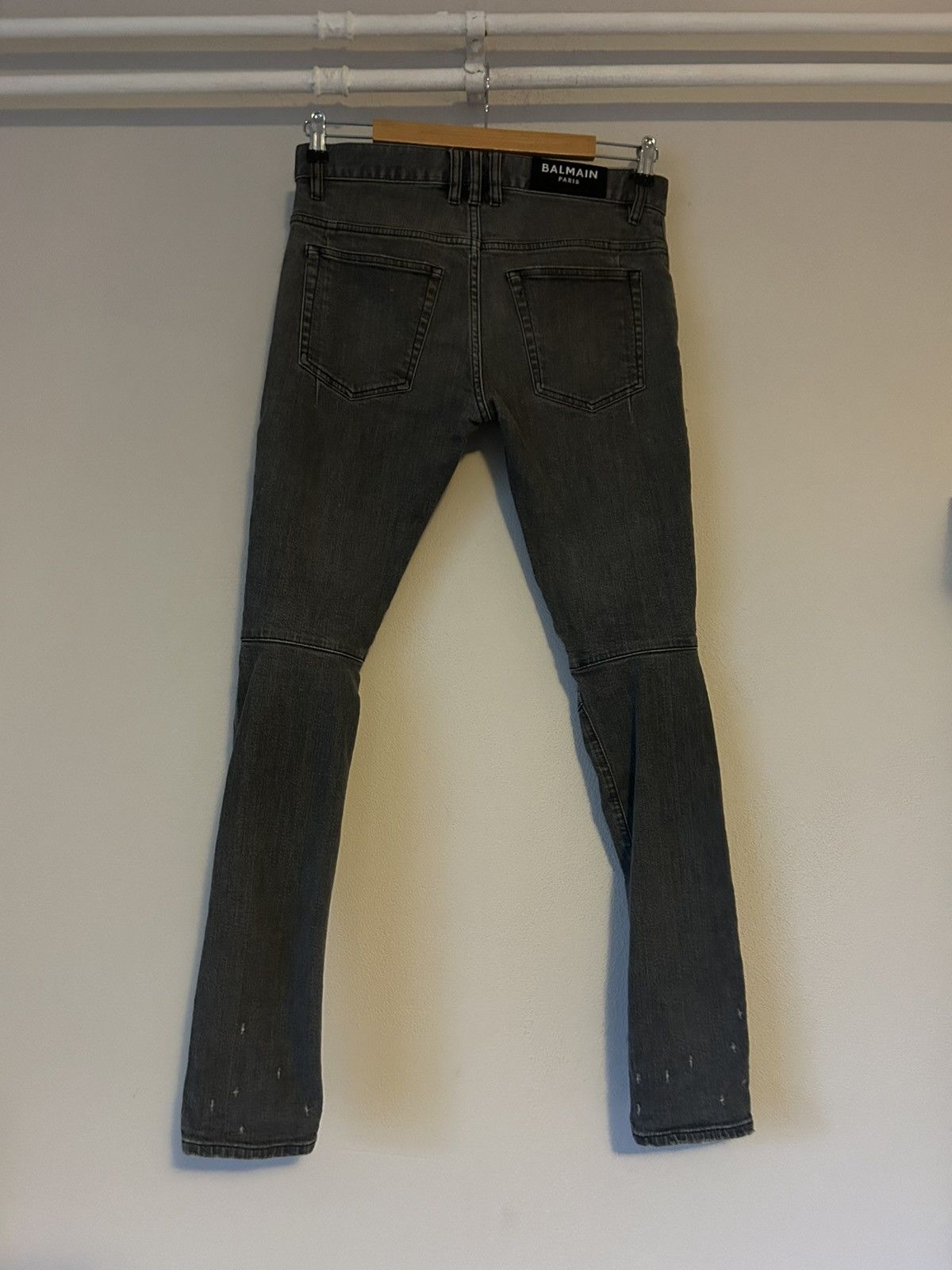 Balmain Balmain Grey Biker Jeans, Size 29 Size US 29 - 8 Thumbnail