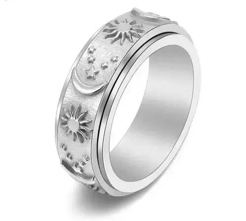 Ring Of Fire Black Color The Eyes Engraved Ring (Size 7-11) Size ONE SIZE - 3 Thumbnail