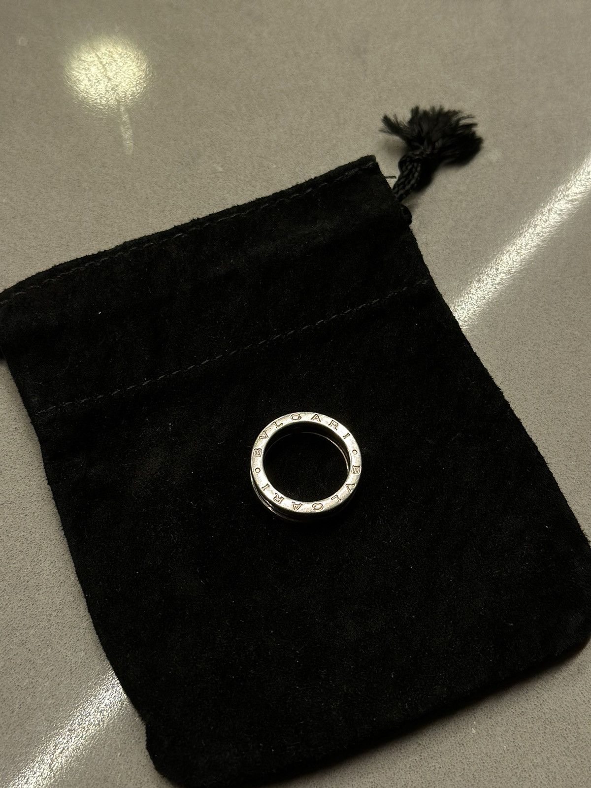 Bvlgari Bvlgari Save the Children Silver and Black Ceramic Ring Size ONE SIZE - 2 Thumbnail