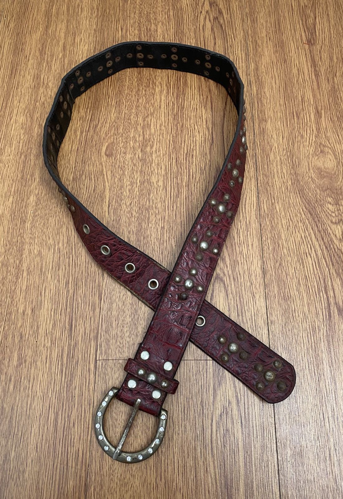 Japanese Brand Studded aligator belt Size ONE SIZE - 1 Thumbnail