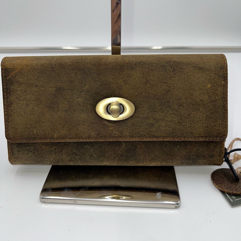 Other Myra Bag Leather Wallet RFID Safe with Distressed Look and Kisslock Size ONE SIZE - 1 Thumbnail