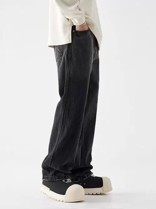 VIBE Vintage Street Washed Faded Loose Casual Black Jeans Size US 36 / EU 52 - 4 Thumbnail