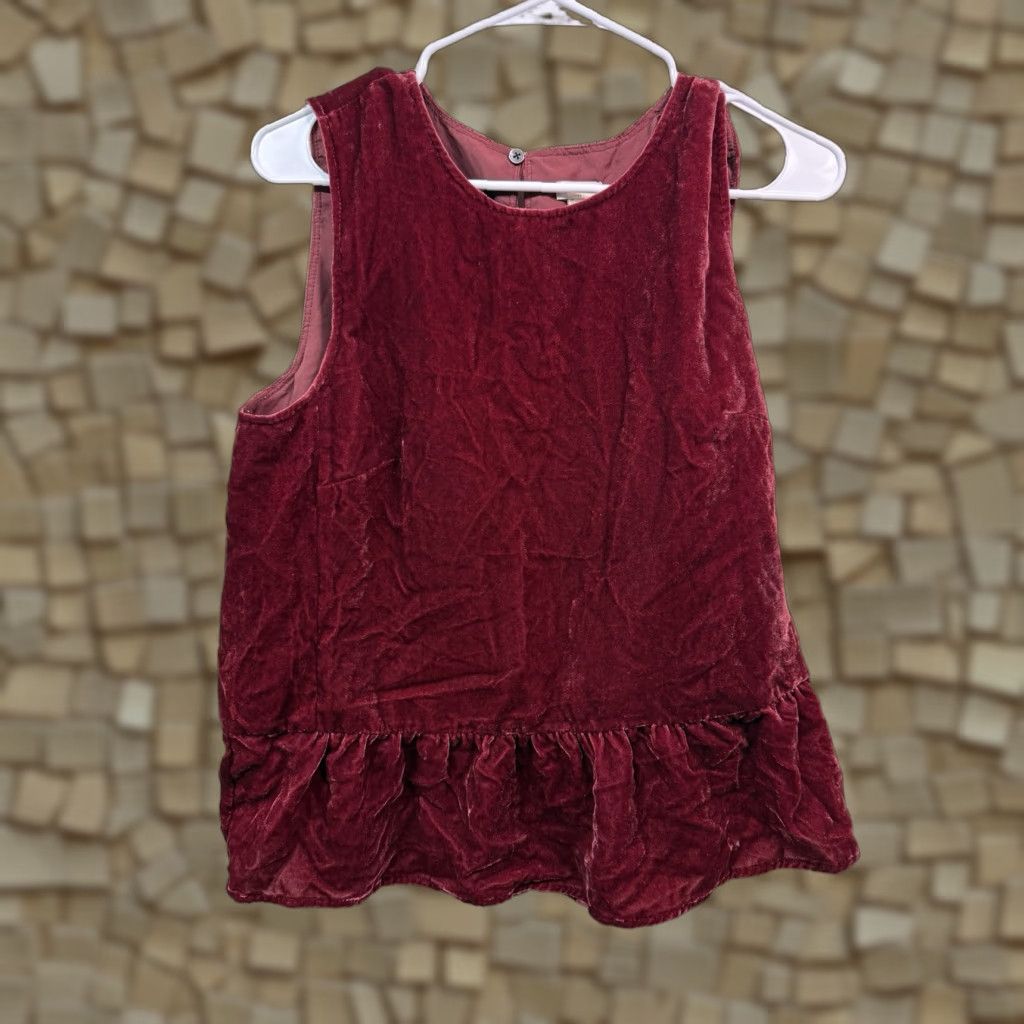 J.Crew J. Crew Velvet Sleeveless Top Burgundy Women's Size 10 Ring Round Neck Tank Lined Party/Cocktail Casual Holiday Basic Size L / US 10 / IT 46 - 1 Thumbnail