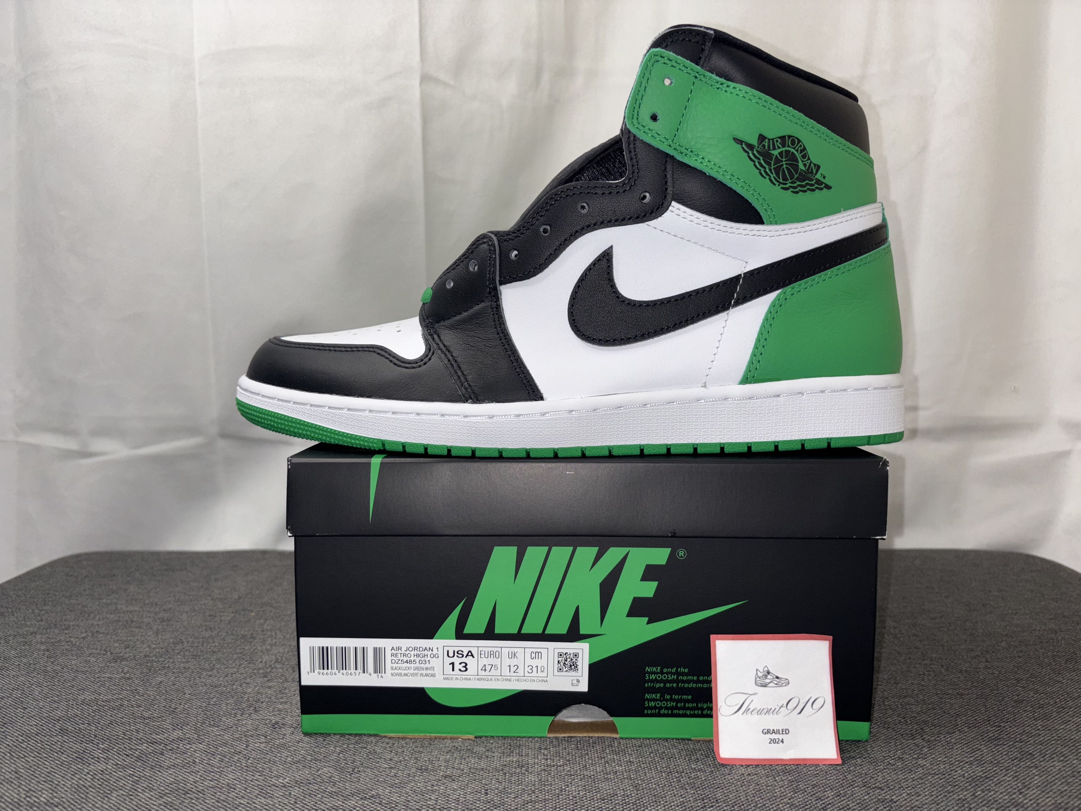 Jordan Brand Nike Air Jordan 1 Retro High OG Lucky Green DZ5485-031 Size US 13 / EU 46 - 1 Thumbnail