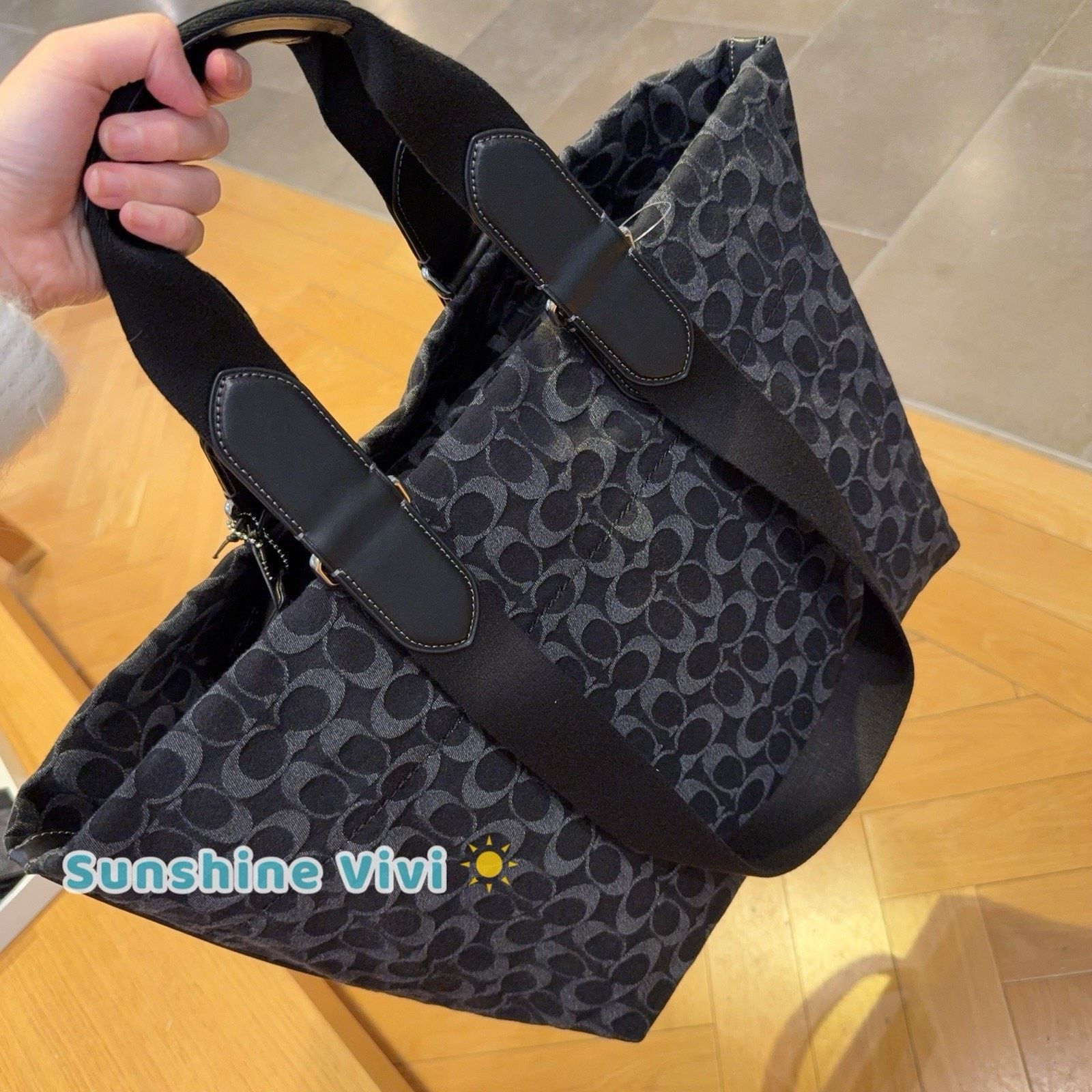 Coach NWT Coach MEN'S Small Tour Tote Bag Denim CDF24 Silver/black Size ONE SIZE - 4 Thumbnail