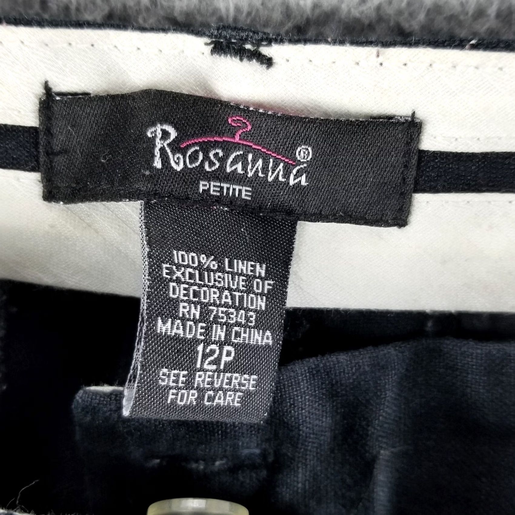 Vintage Rosanna Linen Pants Woman 12P Petite Embroidered Fruit Strawberries Kiwi Crop Vintage Rosanna Petite Wide-Leg Cropped Beach Summer 12P Womens Size 34" / US 12 / IT 48 - 3 Thumbnail
